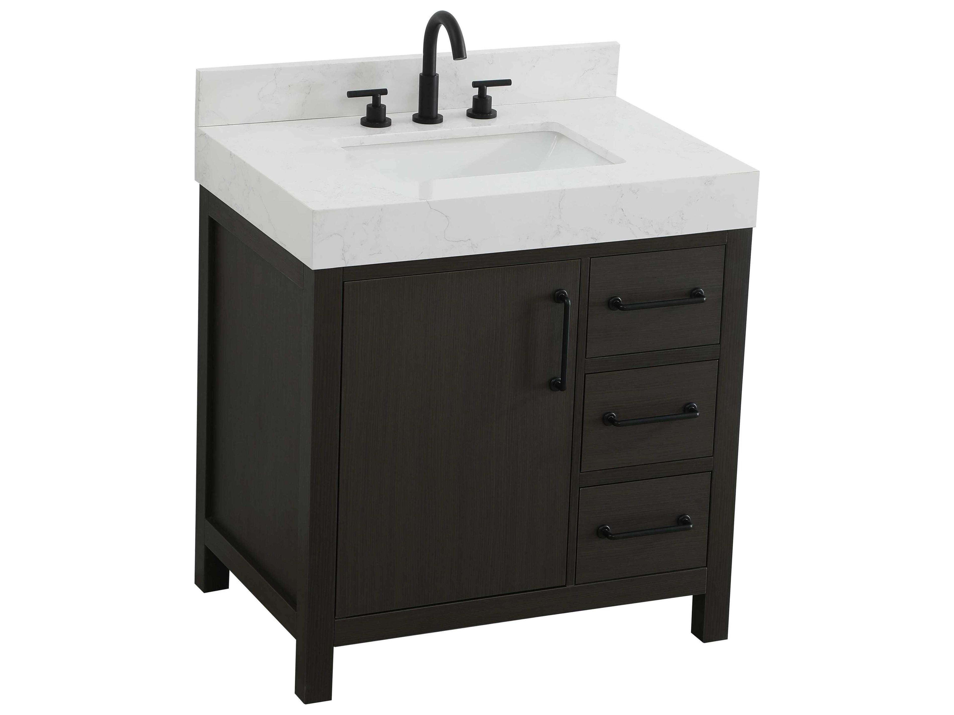 Elegant Lighting Nathan Mocha Brown Vanity