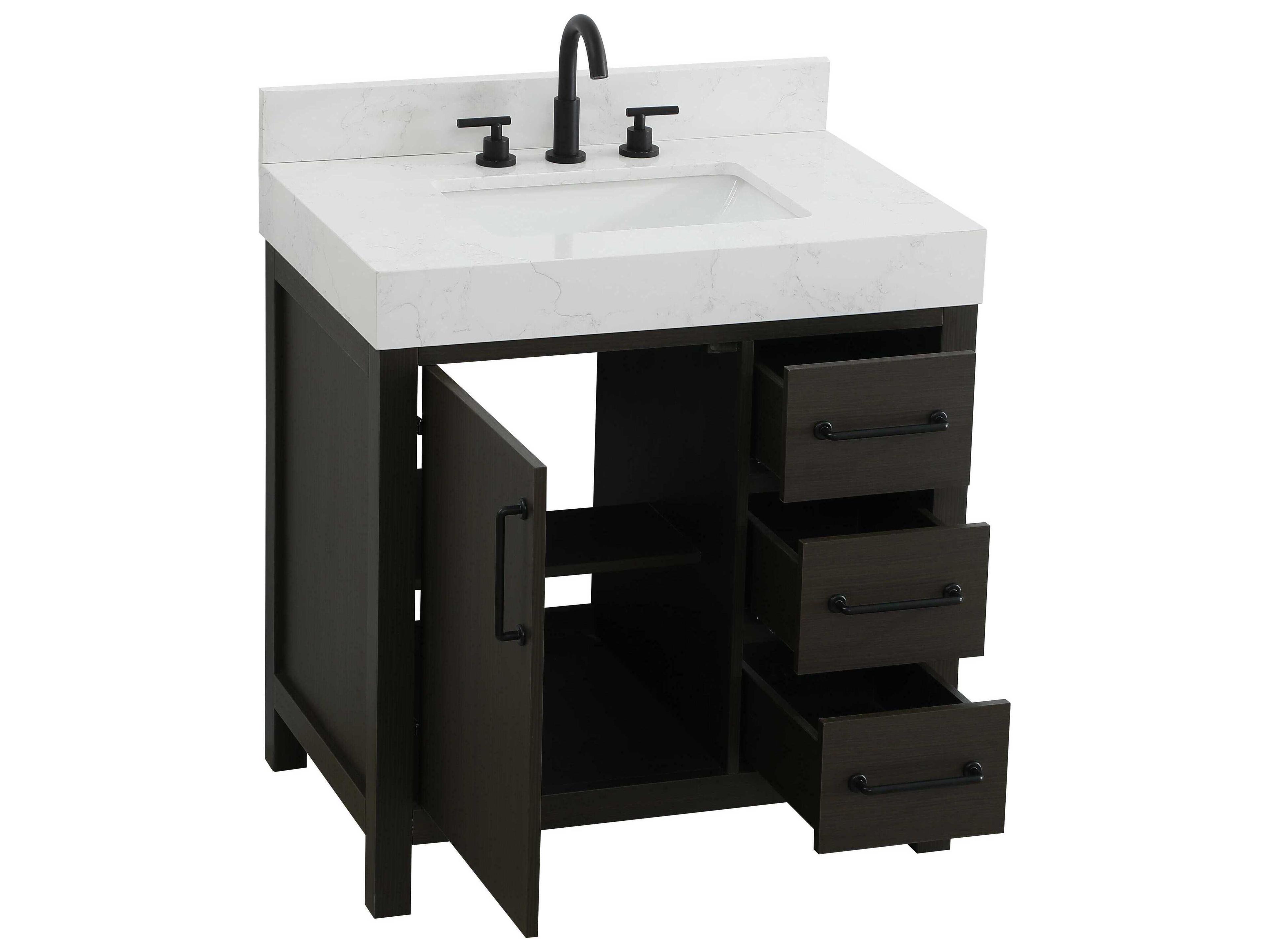 Elegant Lighting Nathan Mocha Brown Vanity