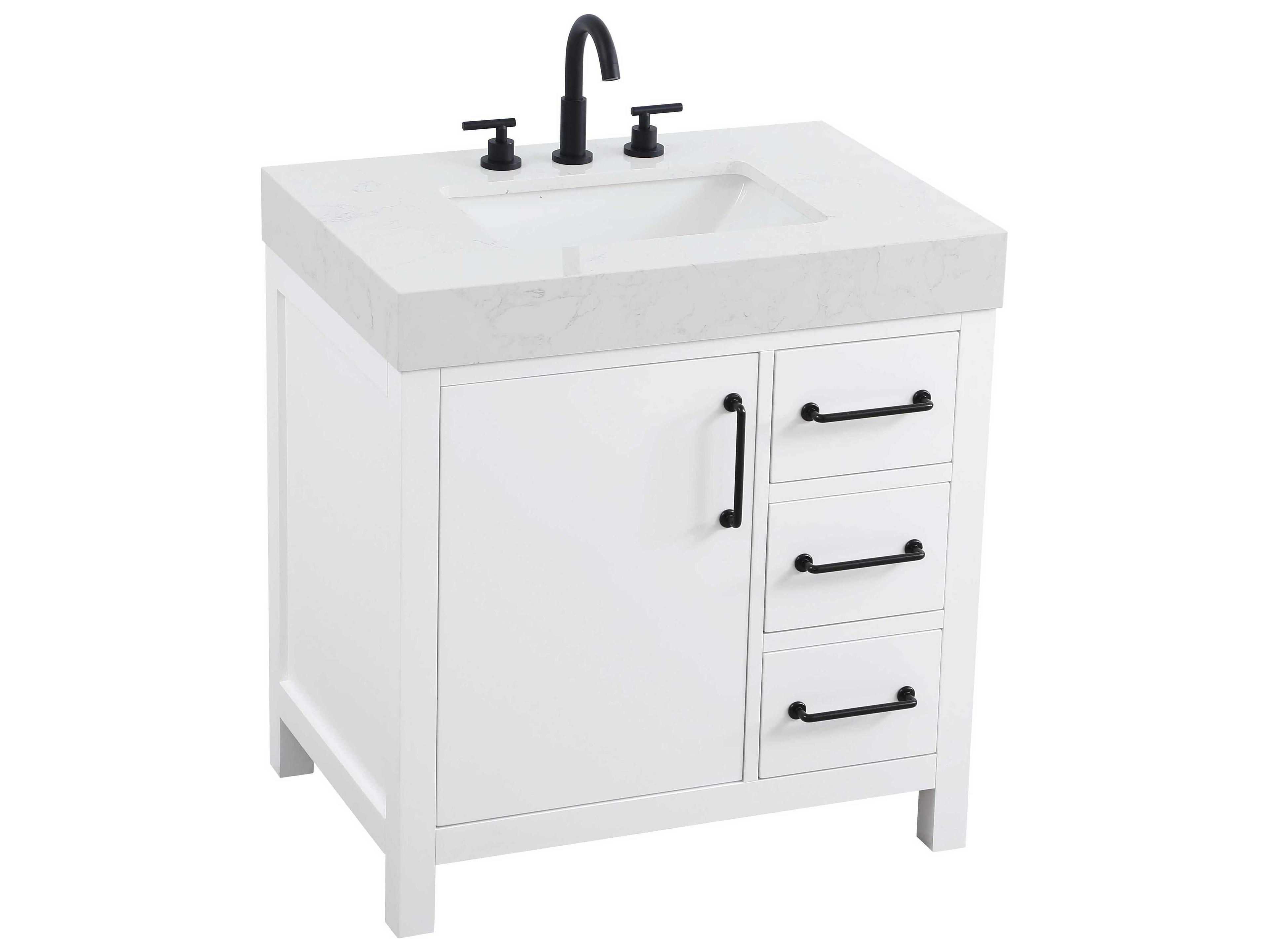 Elegant Lighting Nathan White Vanity