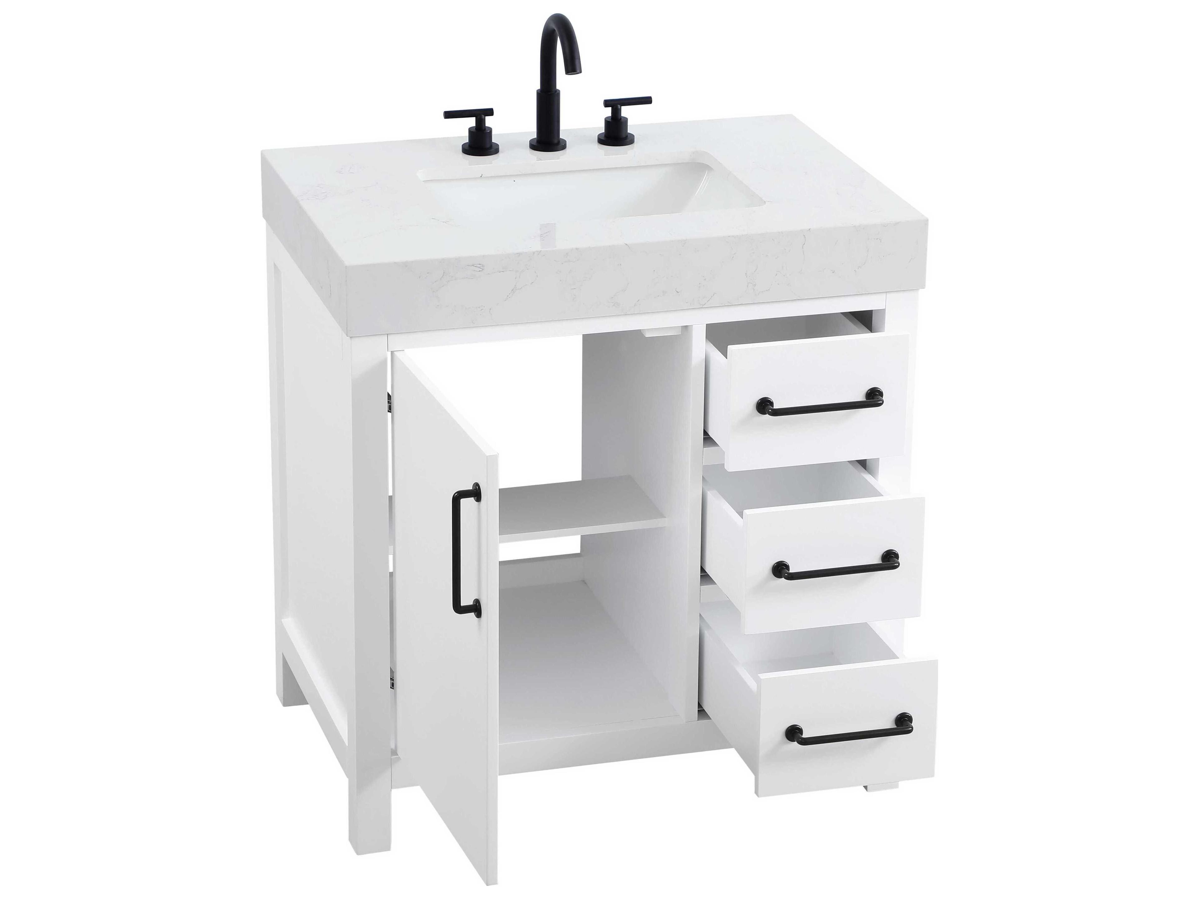 Elegant Lighting Nathan White Vanity