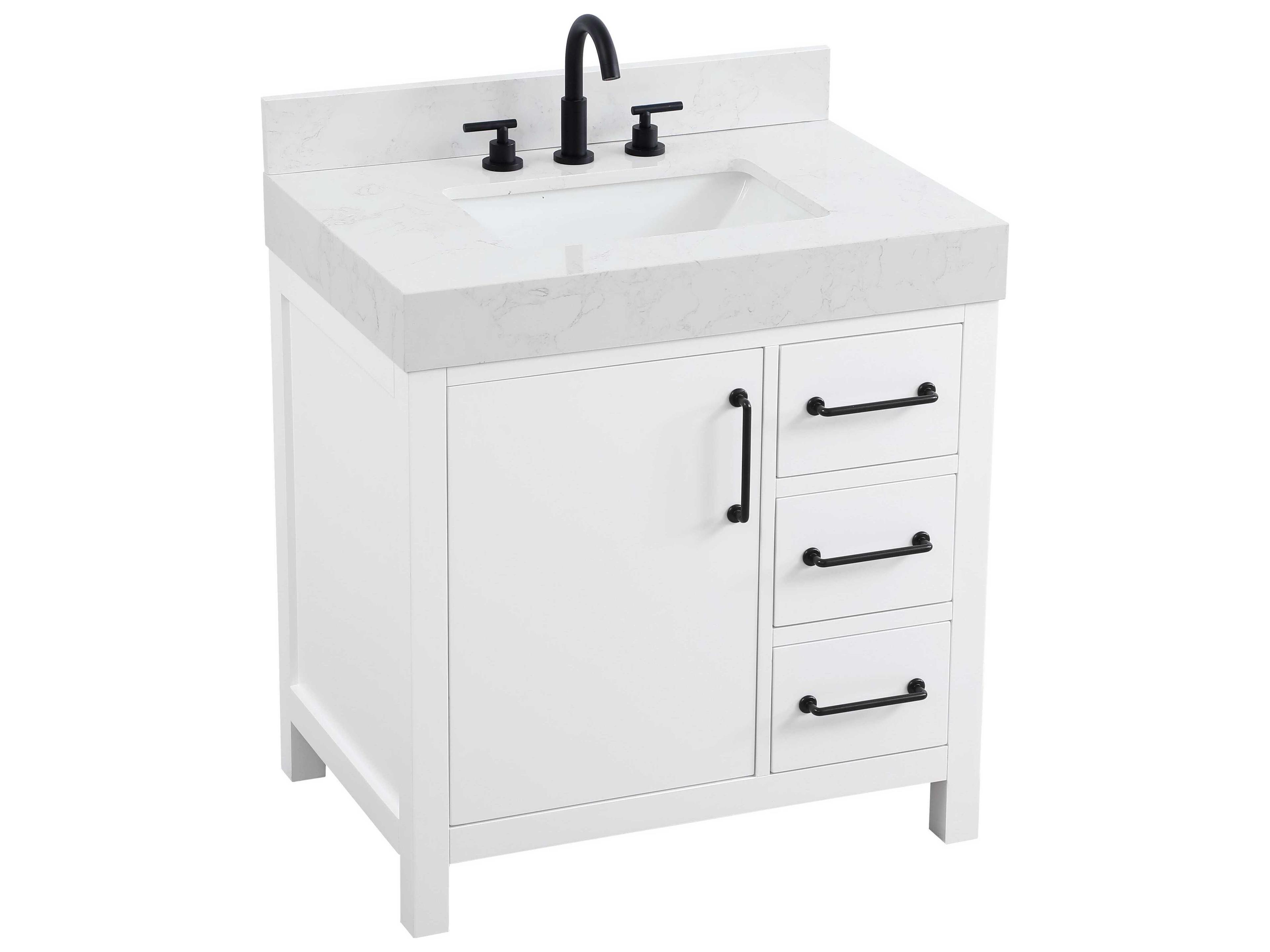 Elegant Lighting Nathan White Vanity