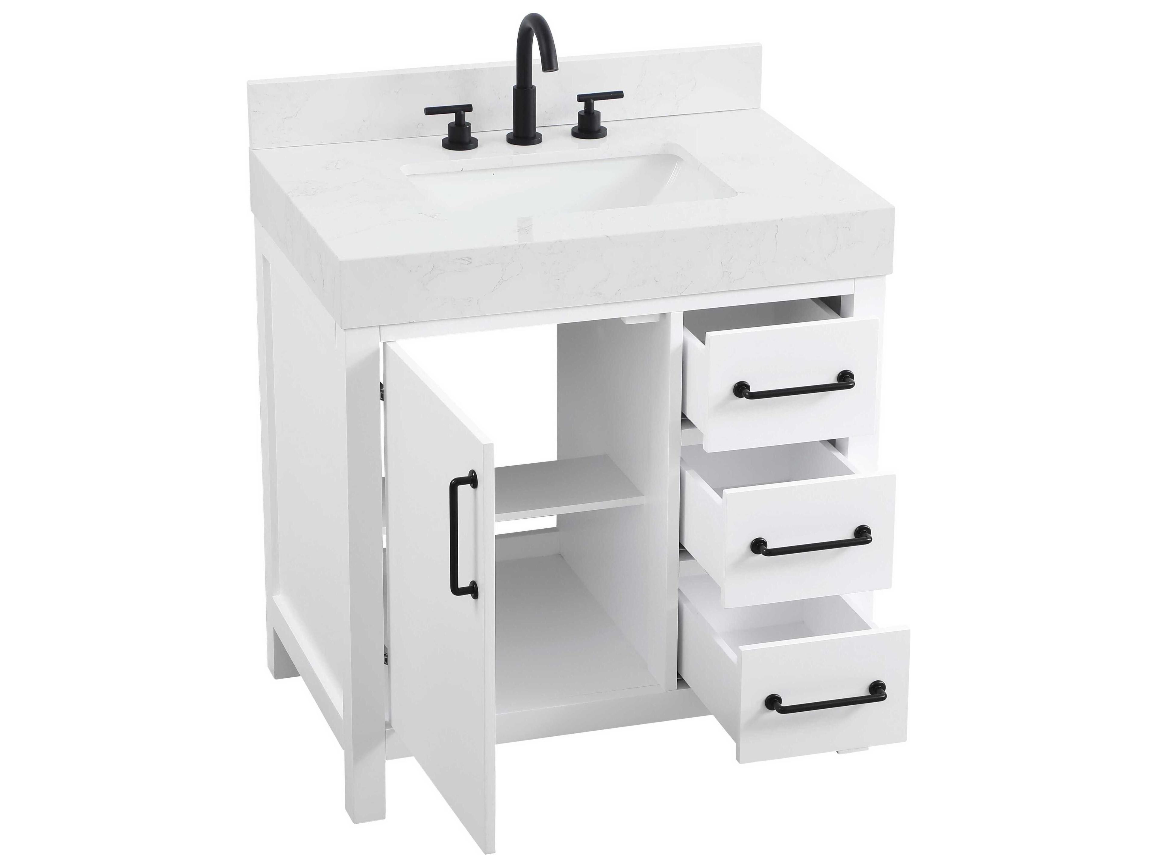 Elegant Lighting Nathan White Vanity