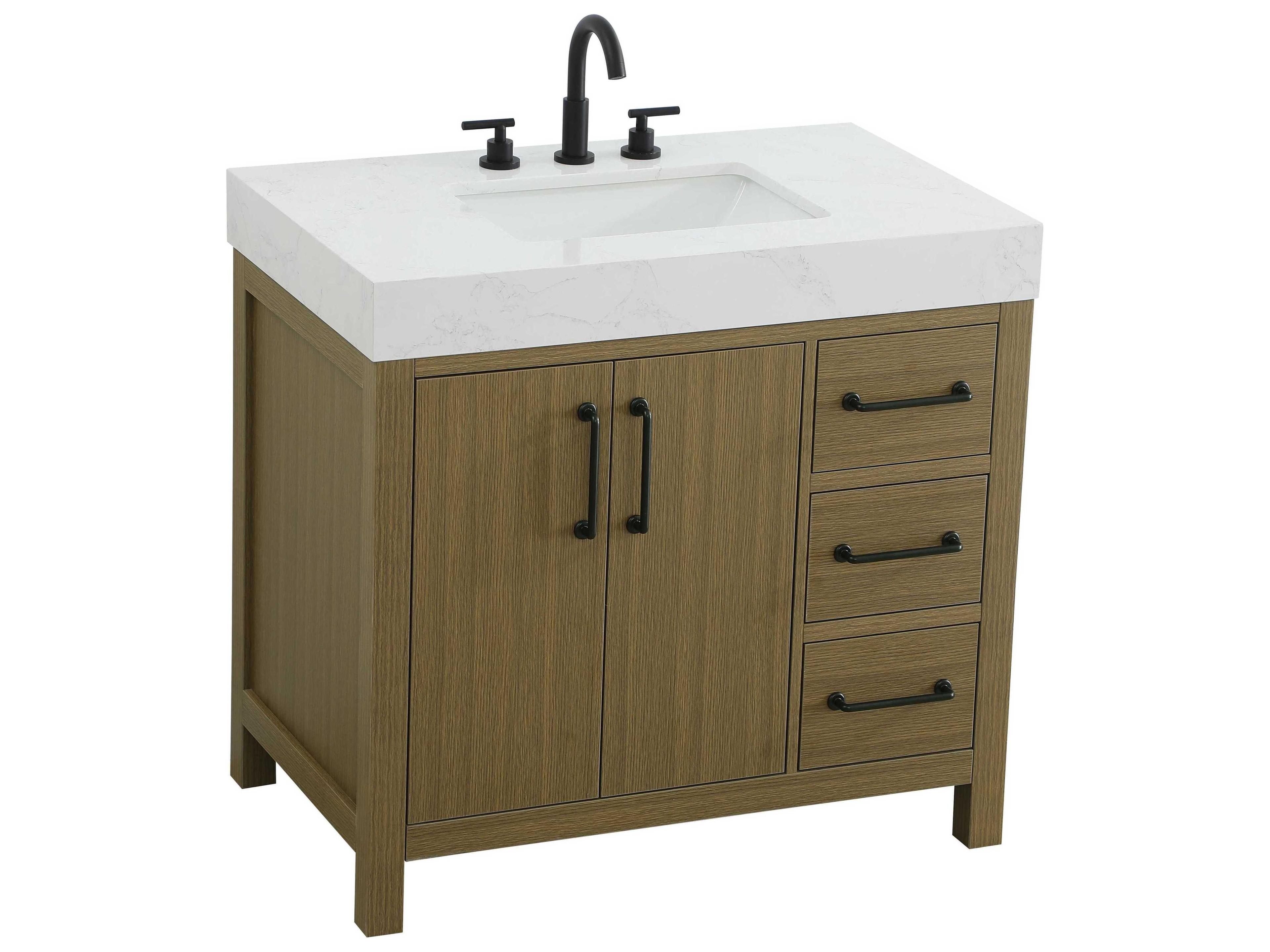 Elegant Lighting Nathan Chestnut Brown Vanity