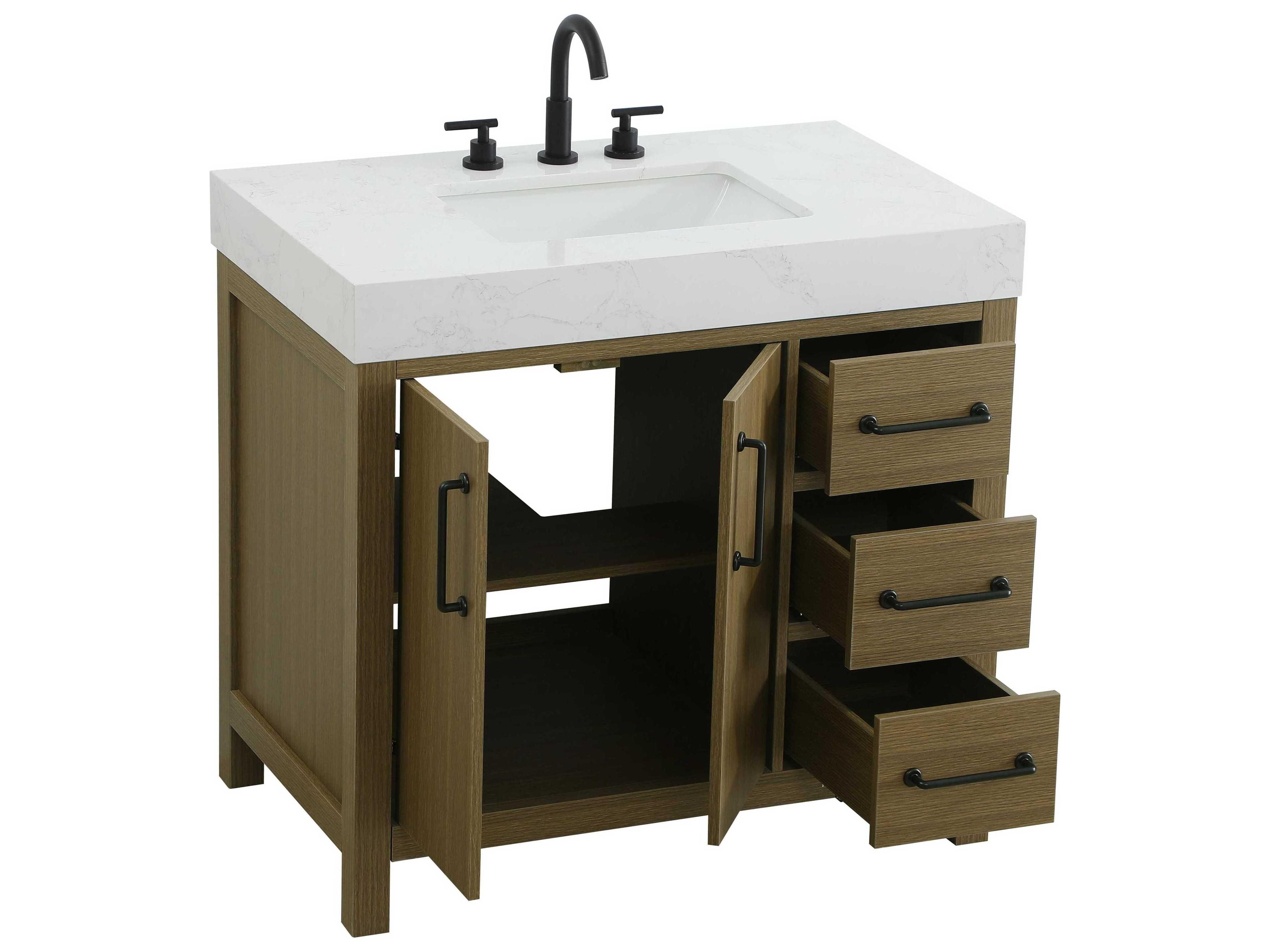 Elegant Lighting Nathan Chestnut Brown Vanity