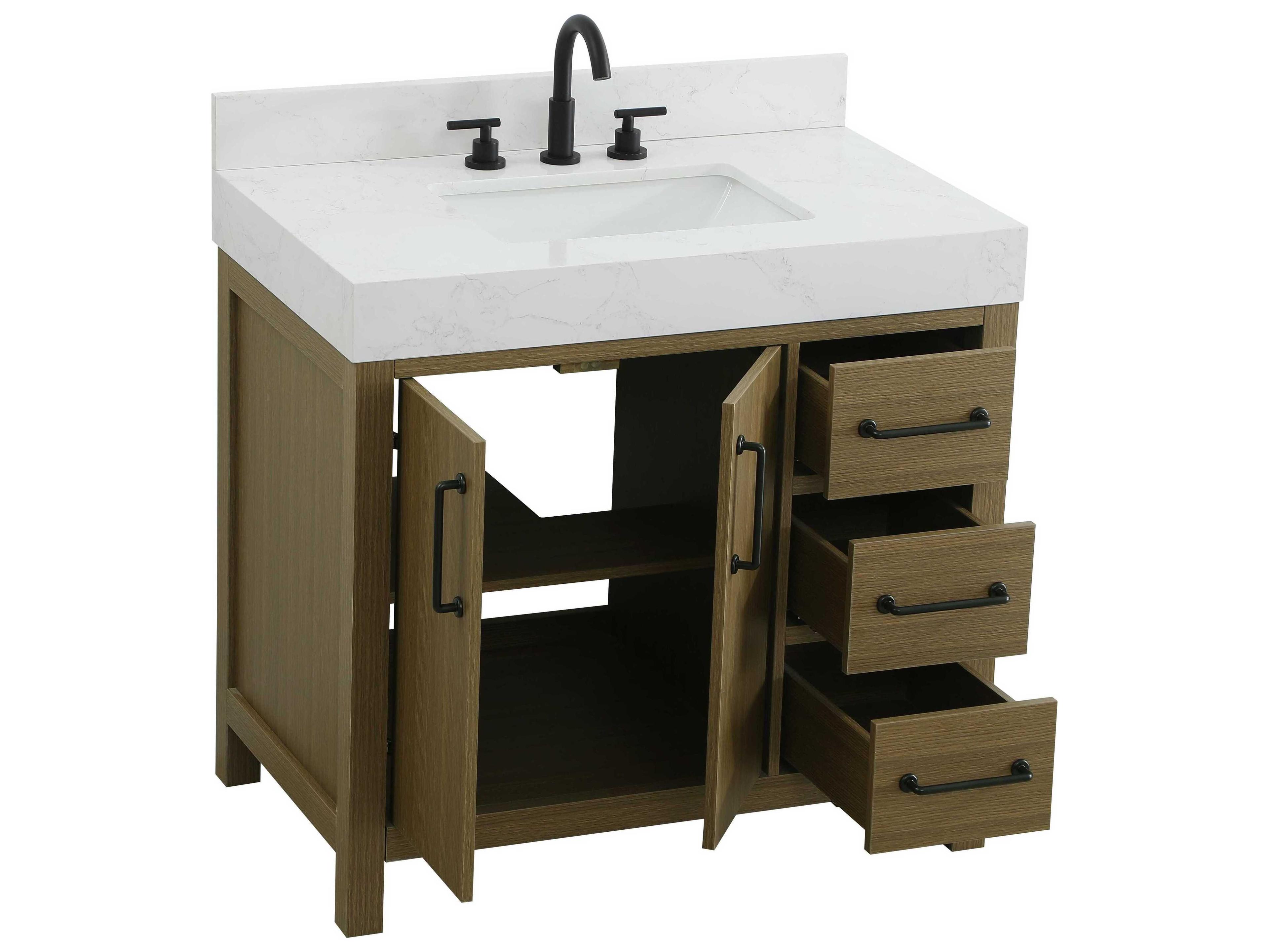 Elegant Lighting Nathan Chestnut Brown Vanity