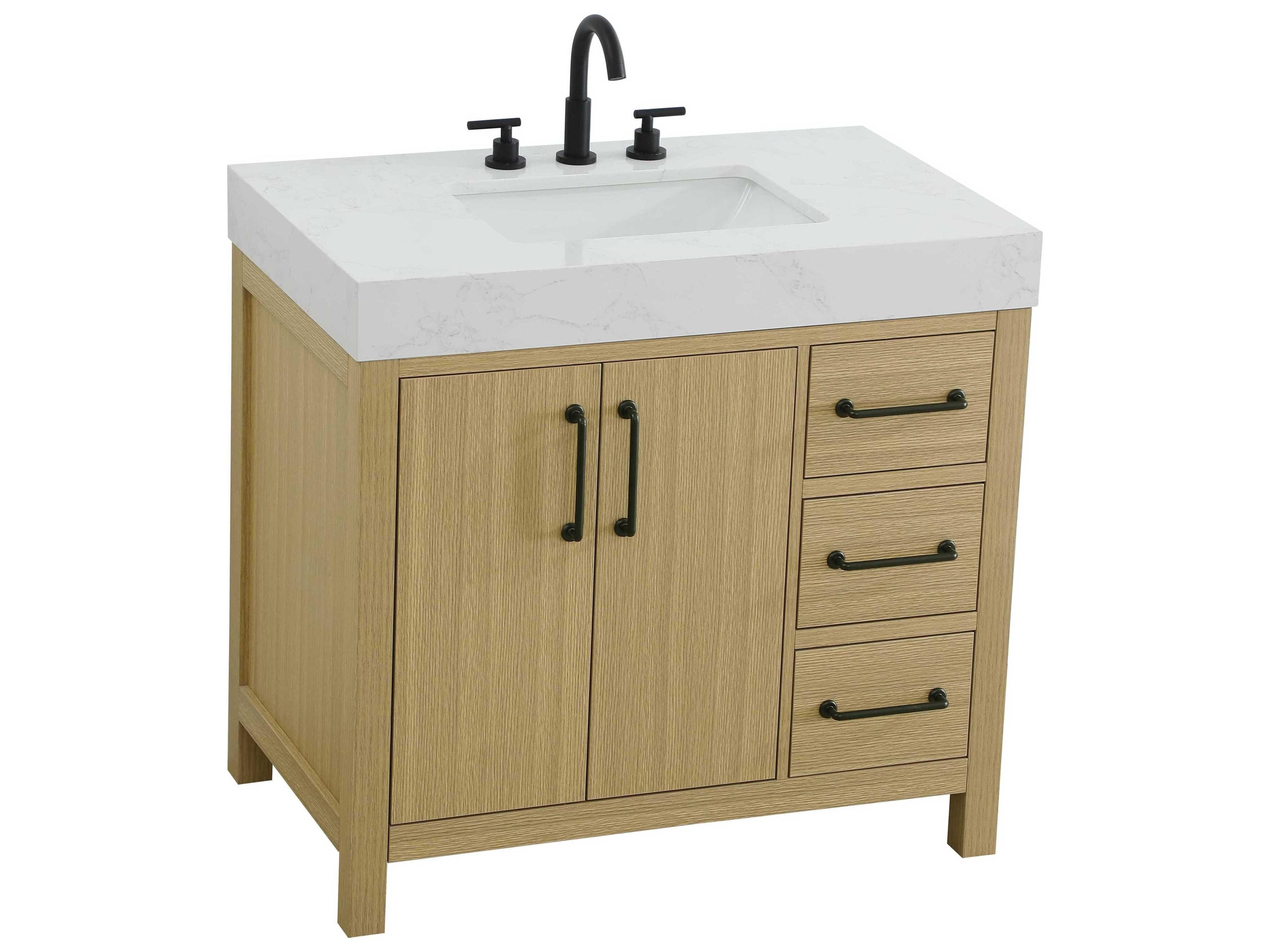 Elegant Lighting Nathan Honey Brown Vanity