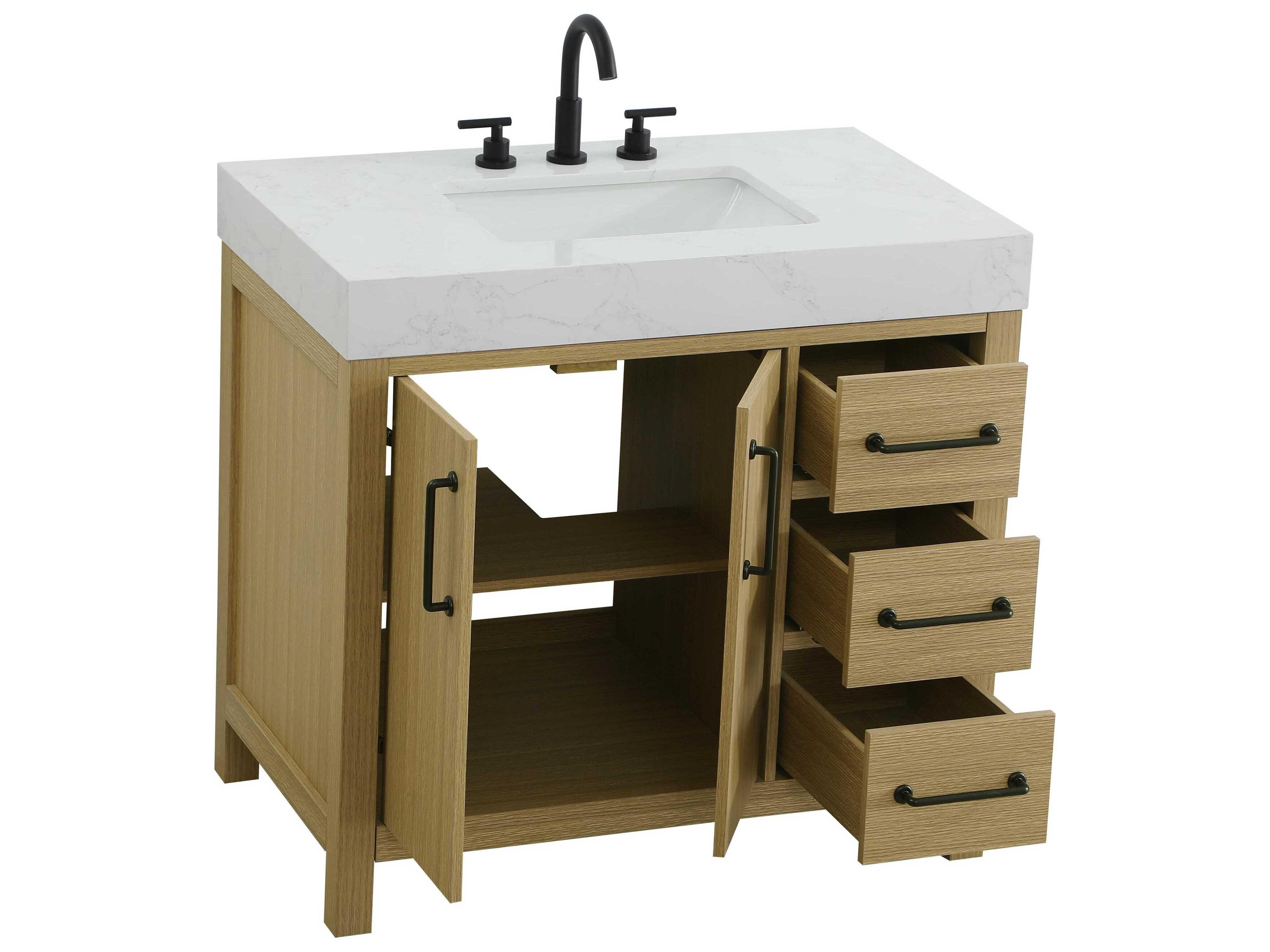 Elegant Lighting Nathan Honey Brown Vanity