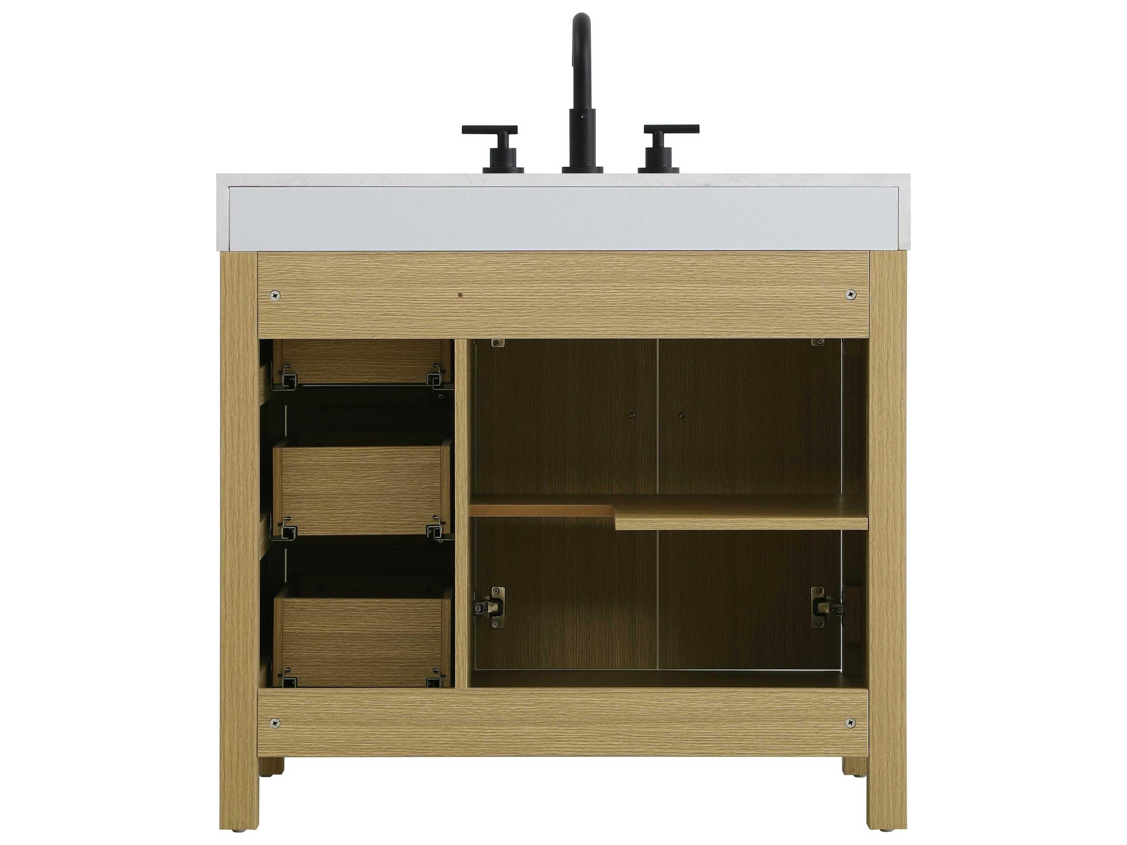 Elegant Lighting Nathan Honey Brown Vanity