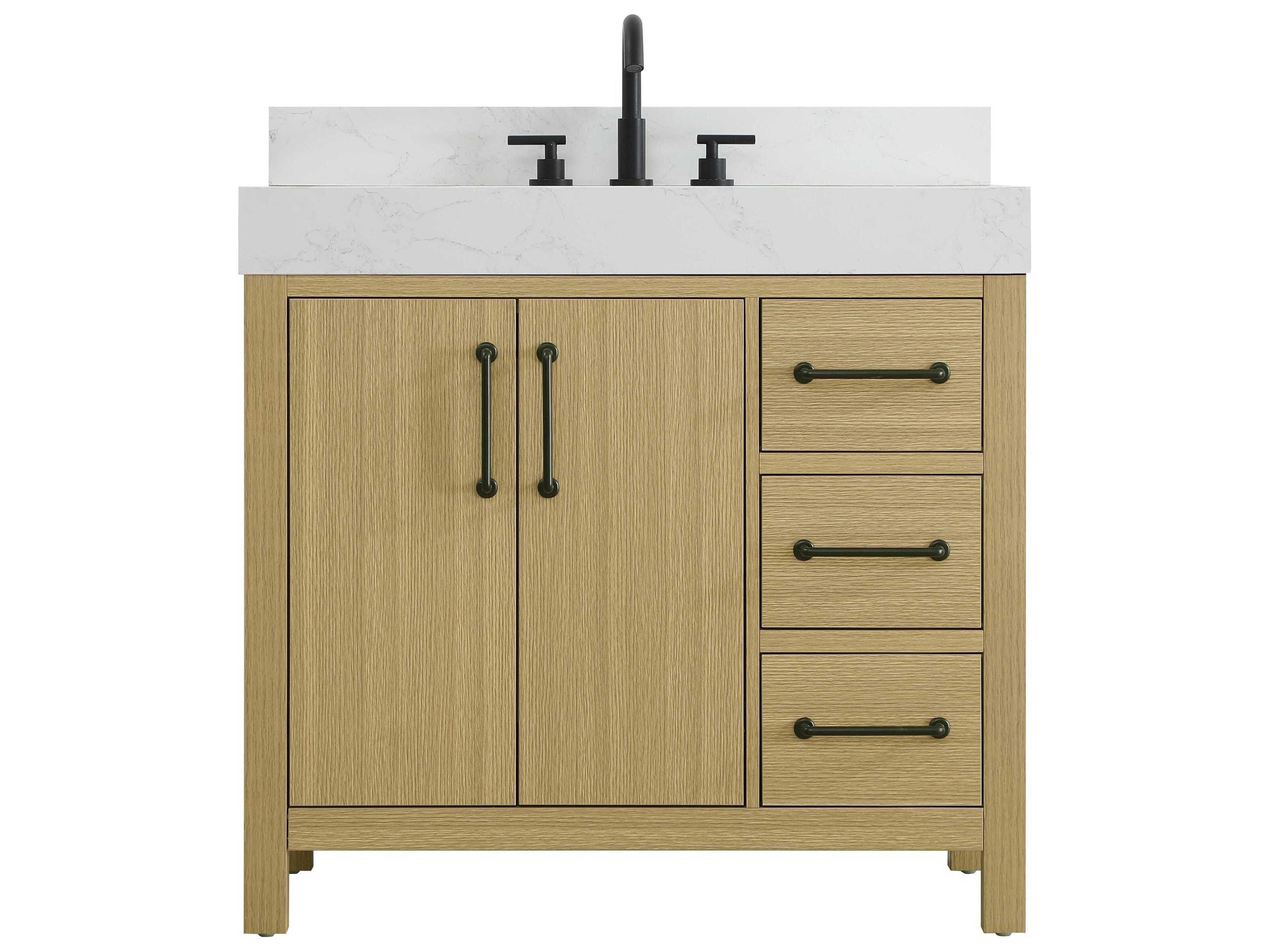 Elegant Lighting Nathan Honey Brown Vanity
