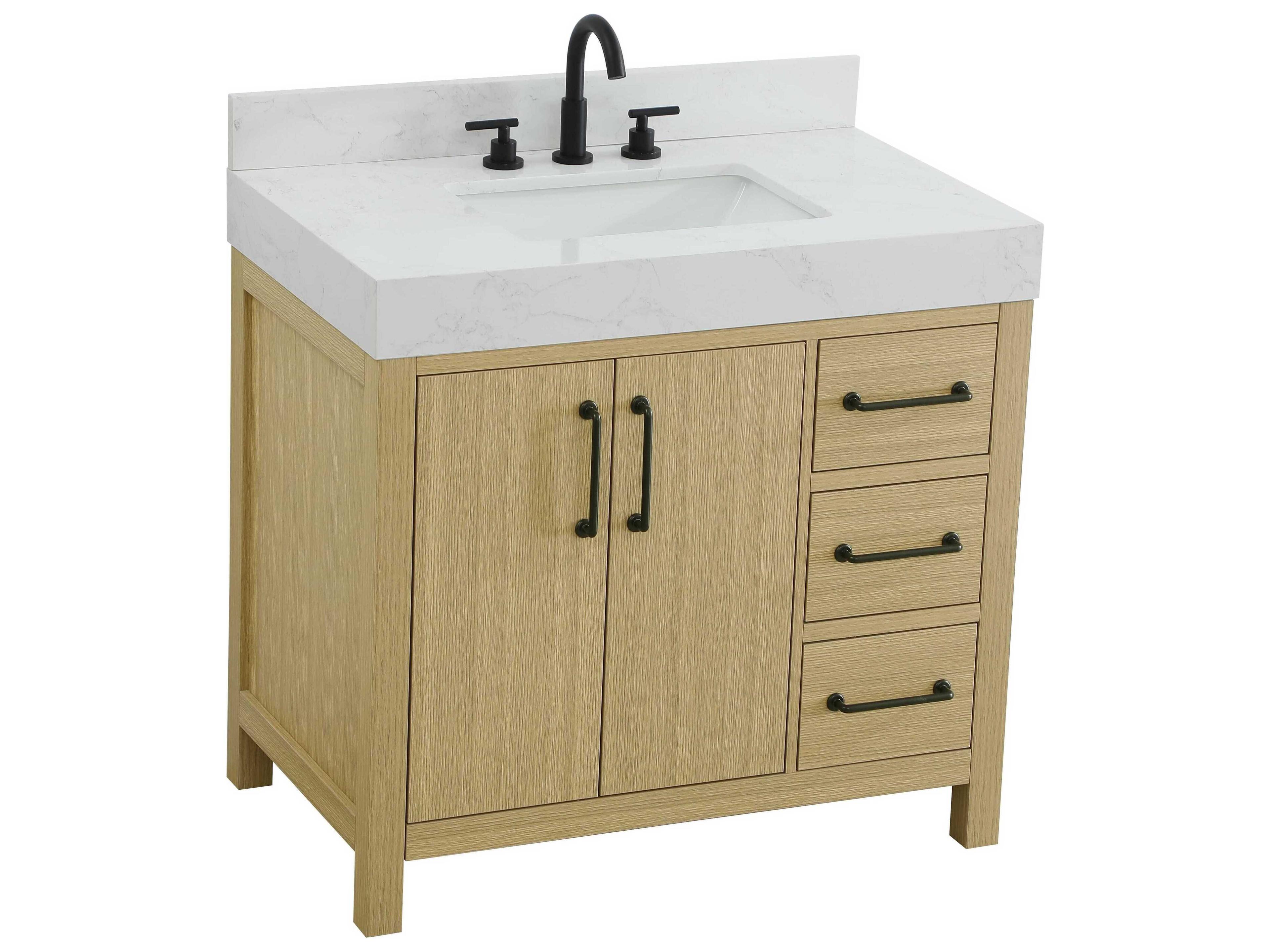 Elegant Lighting Nathan Honey Brown Vanity