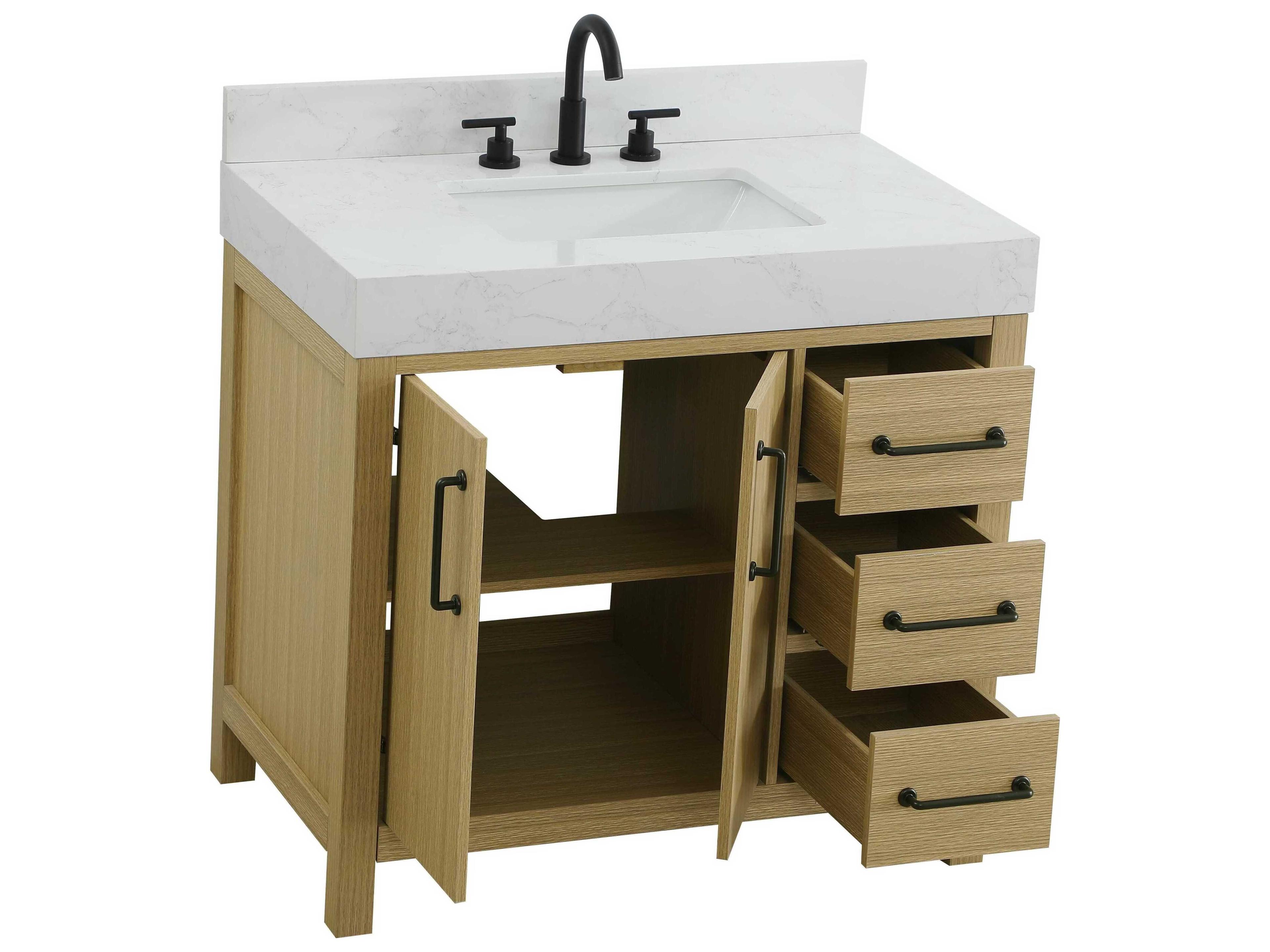 Elegant Lighting Nathan Honey Brown Vanity