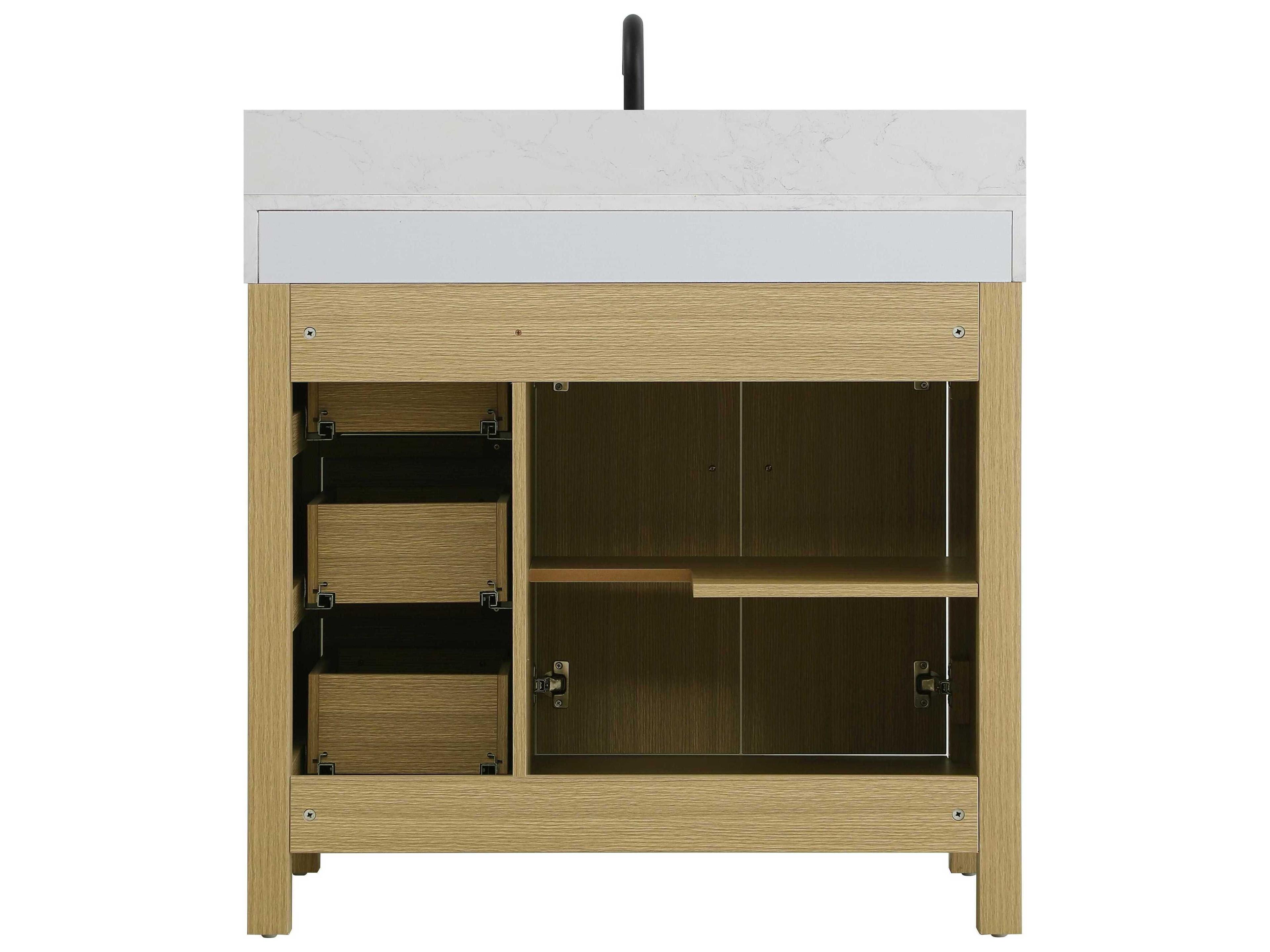 Elegant Lighting Nathan Honey Brown Vanity