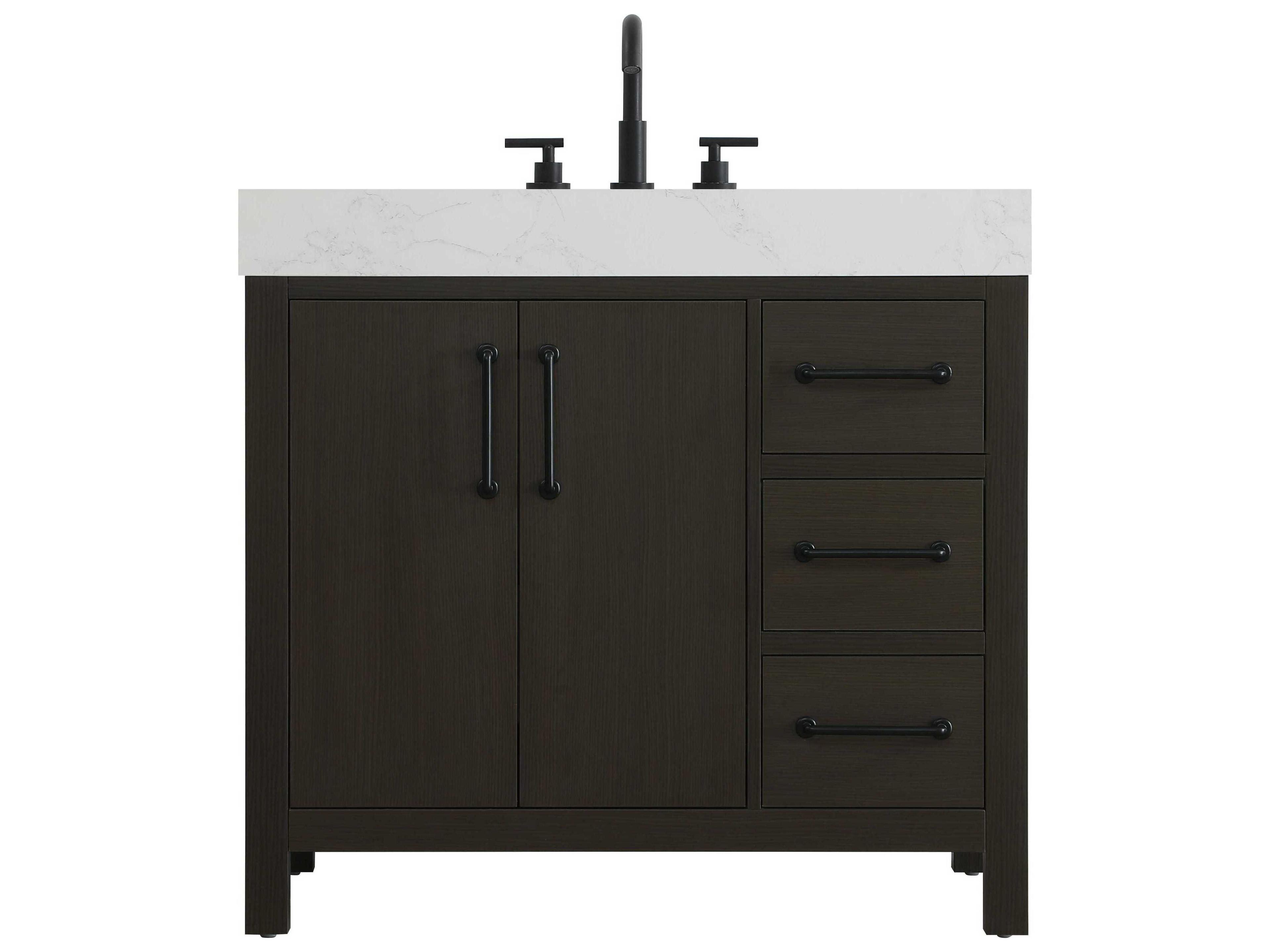 Elegant Lighting Nathan Mocha Brown Vanity