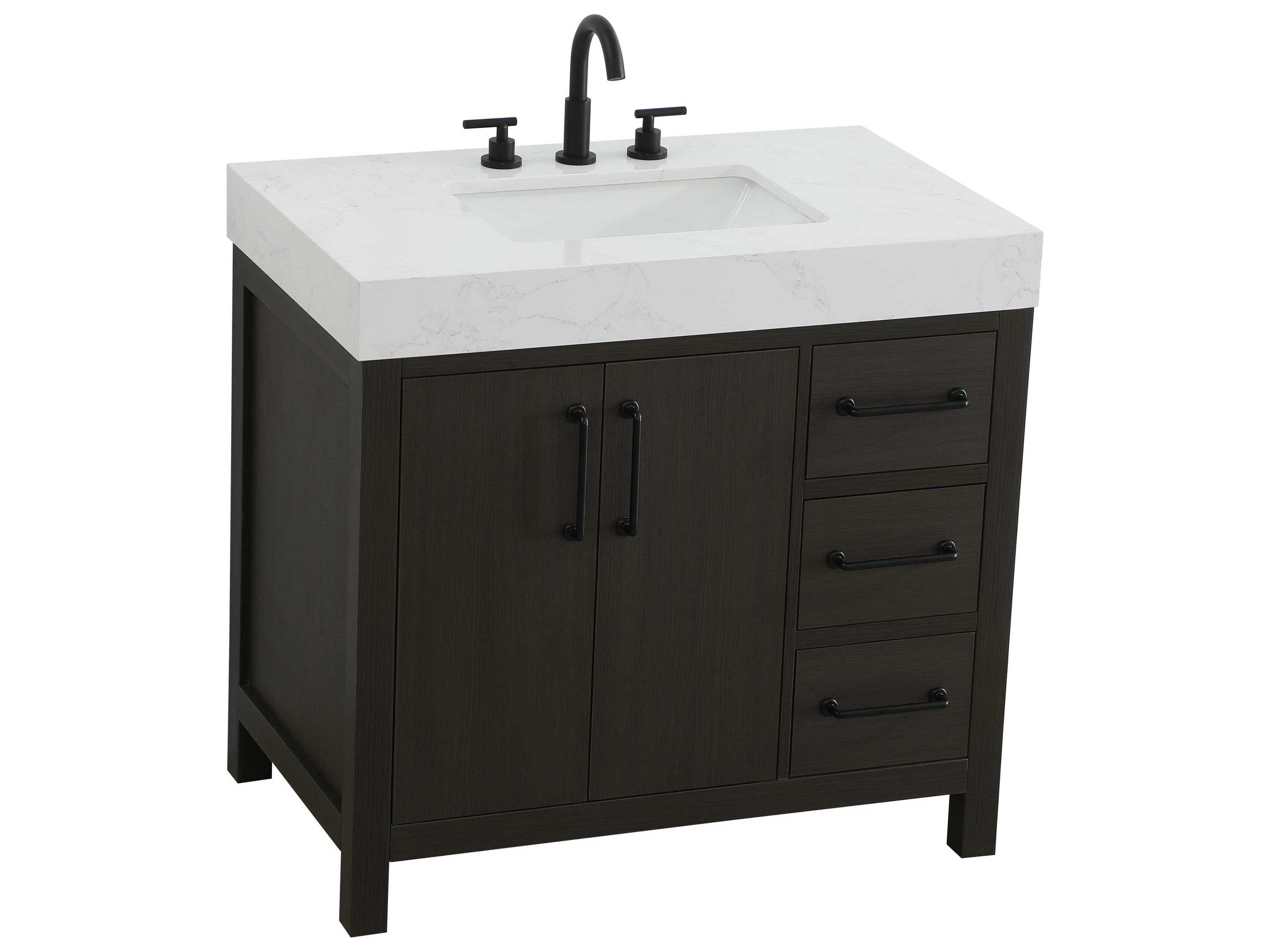Elegant Lighting Nathan Mocha Brown Vanity