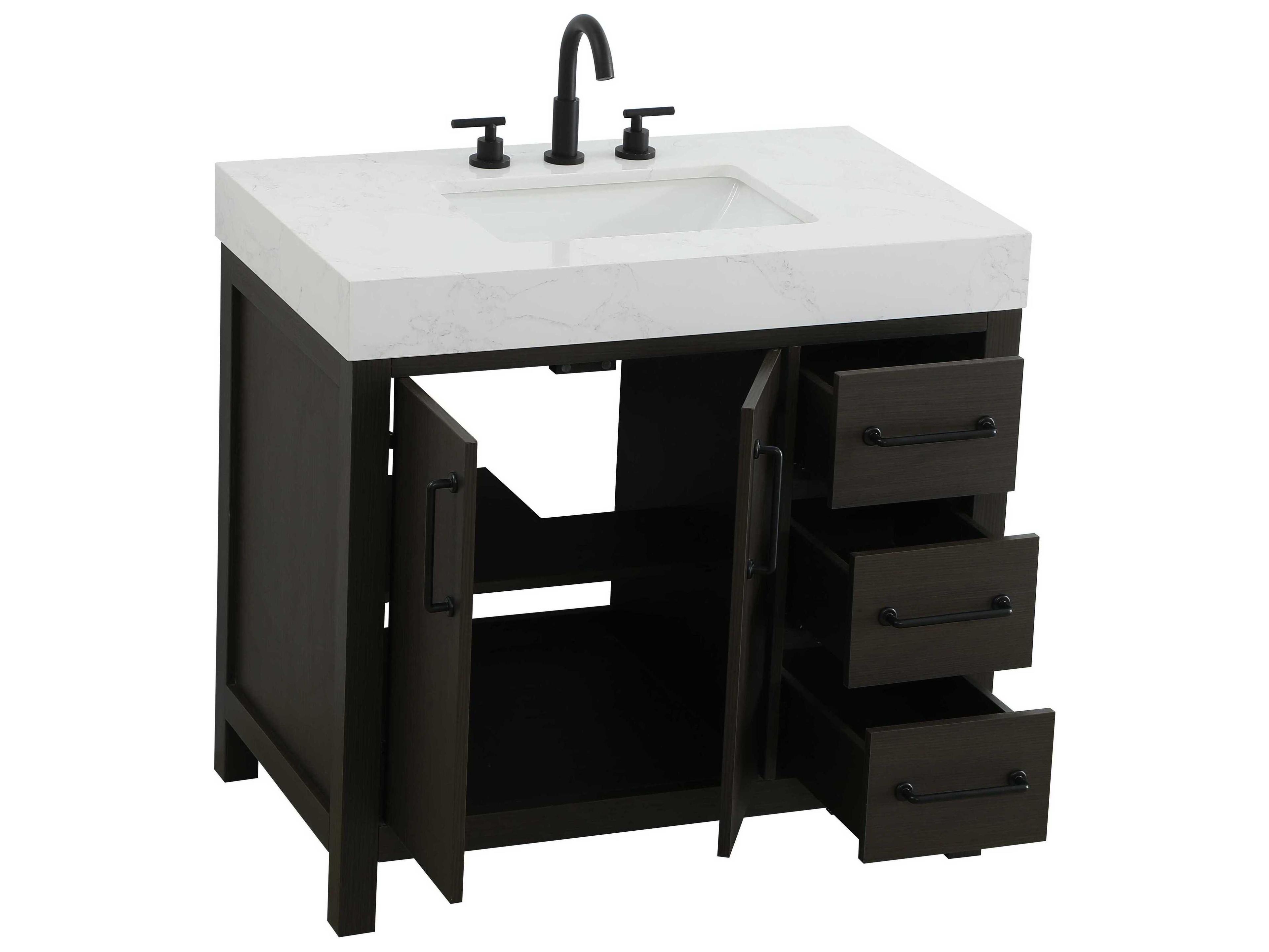 Elegant Lighting Nathan Mocha Brown Vanity