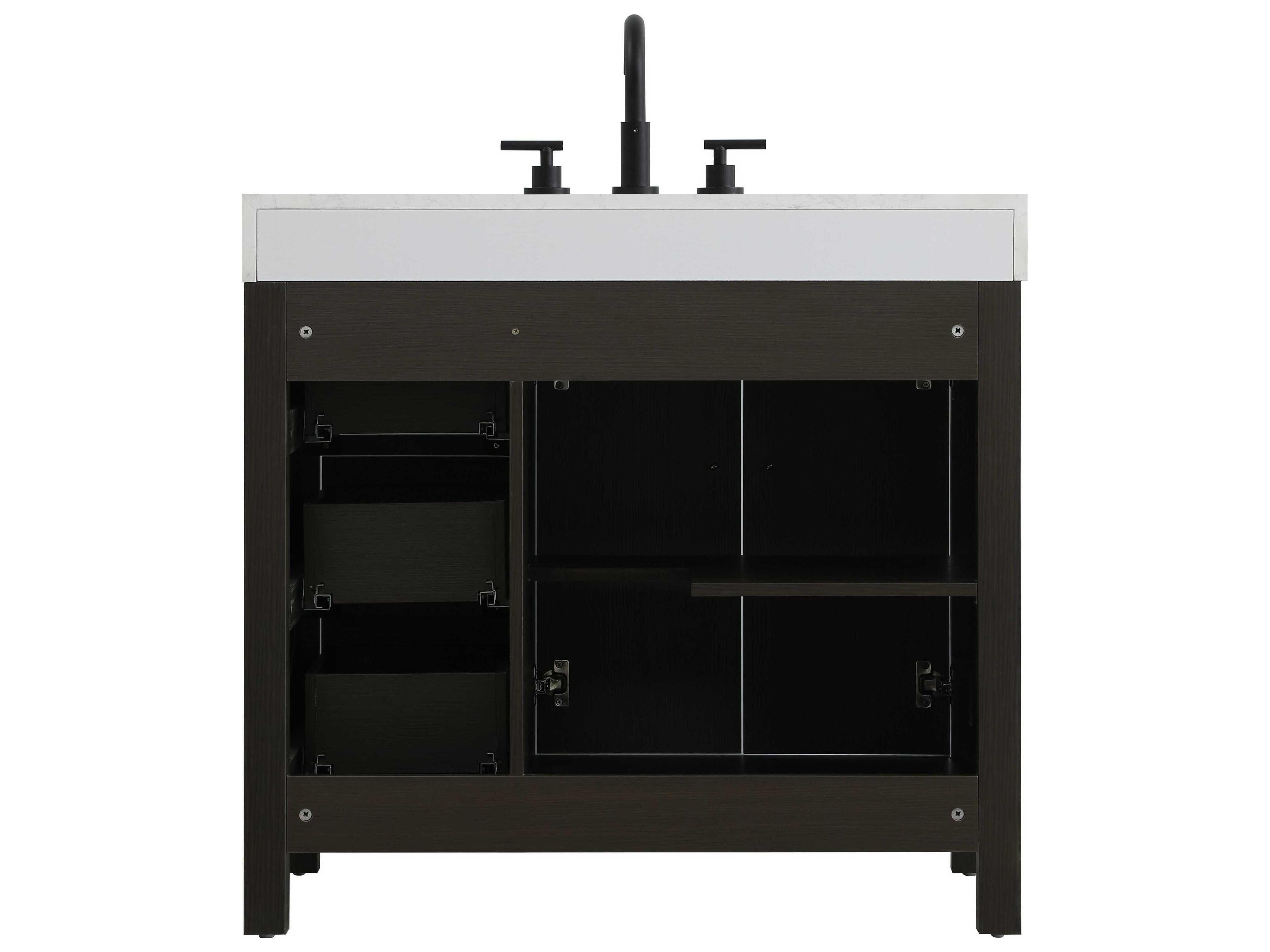 Elegant Lighting Nathan Mocha Brown Vanity