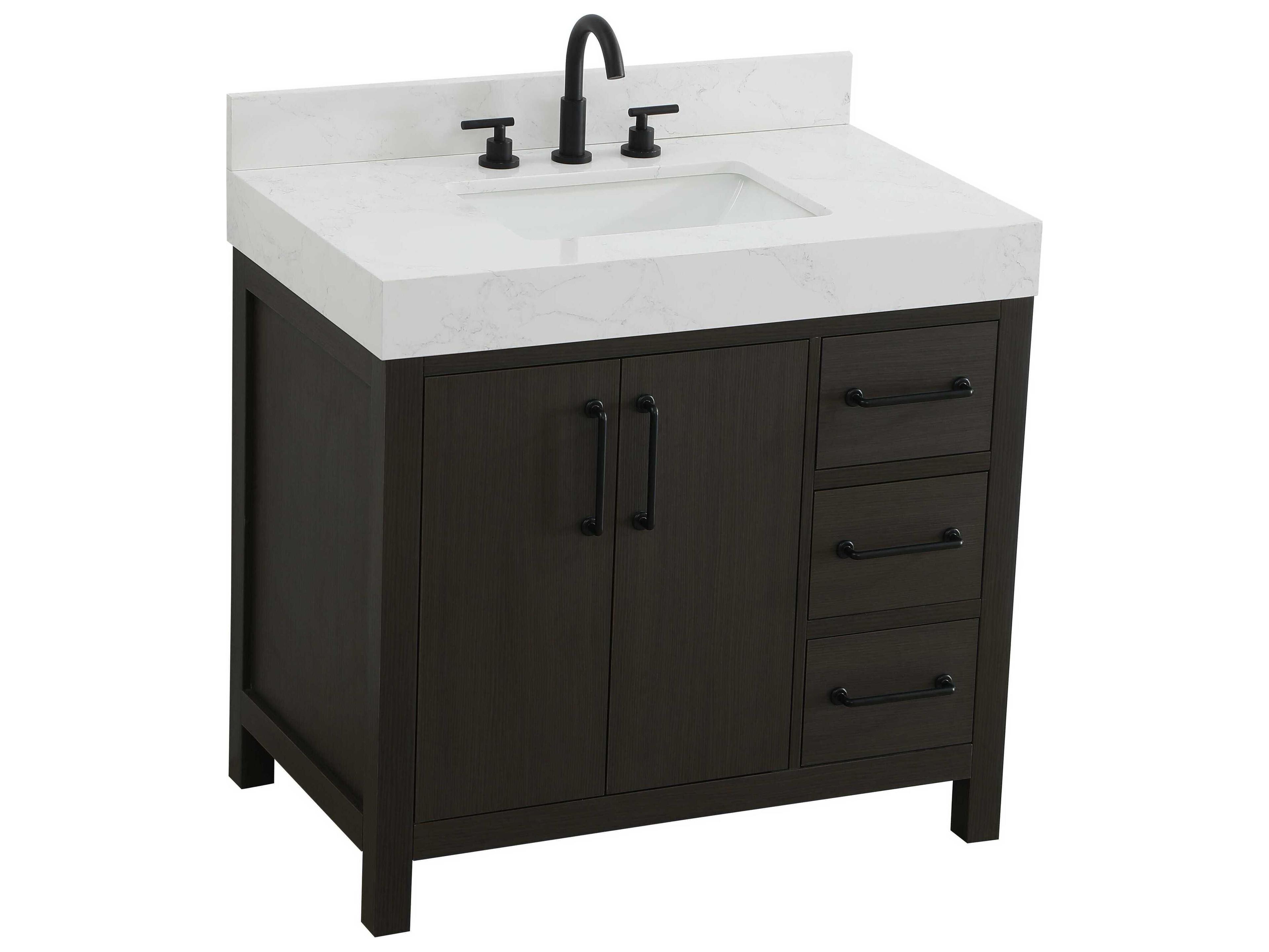 Elegant Lighting Nathan Mocha Brown Vanity