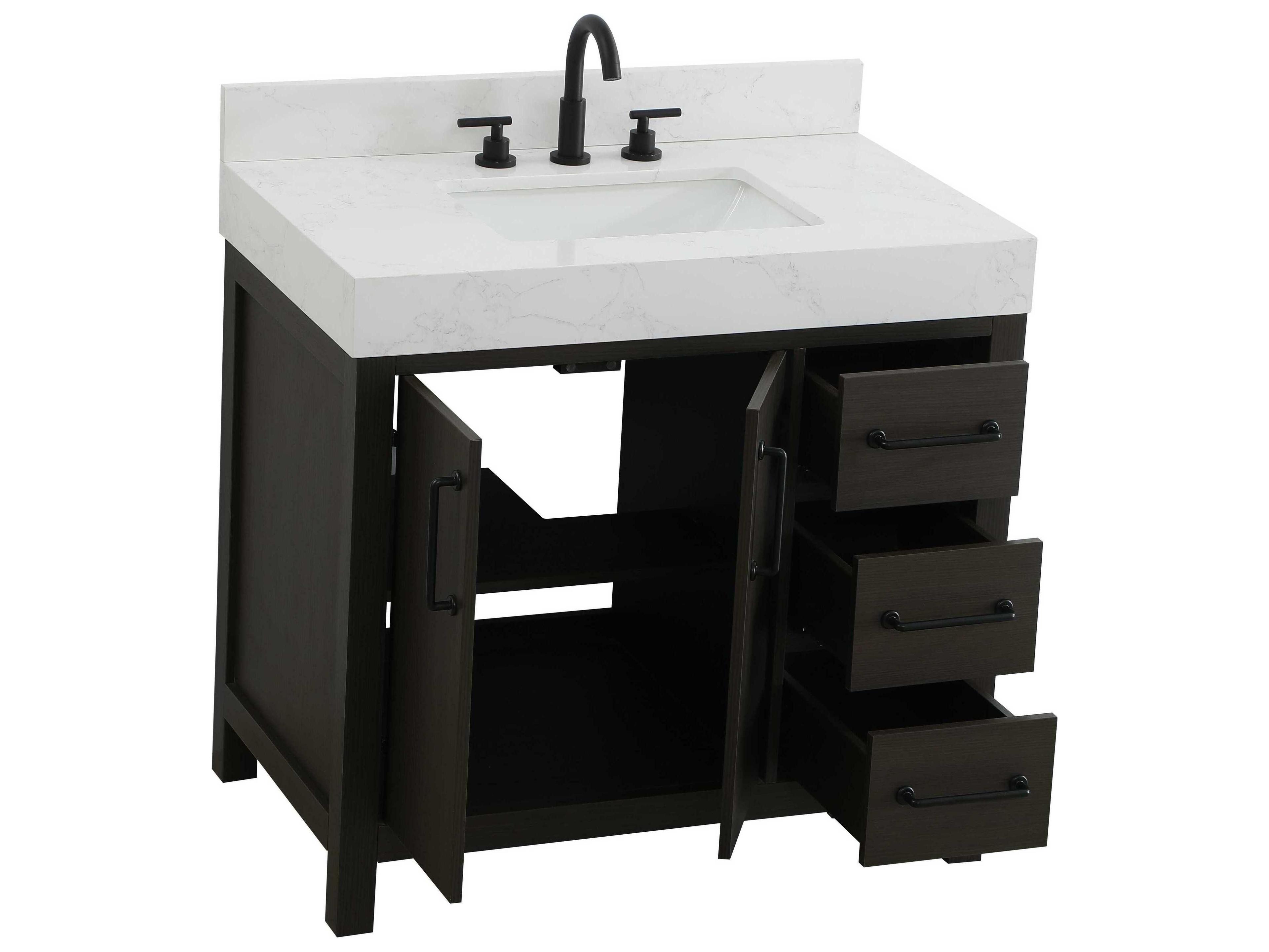 Elegant Lighting Nathan Mocha Brown Vanity