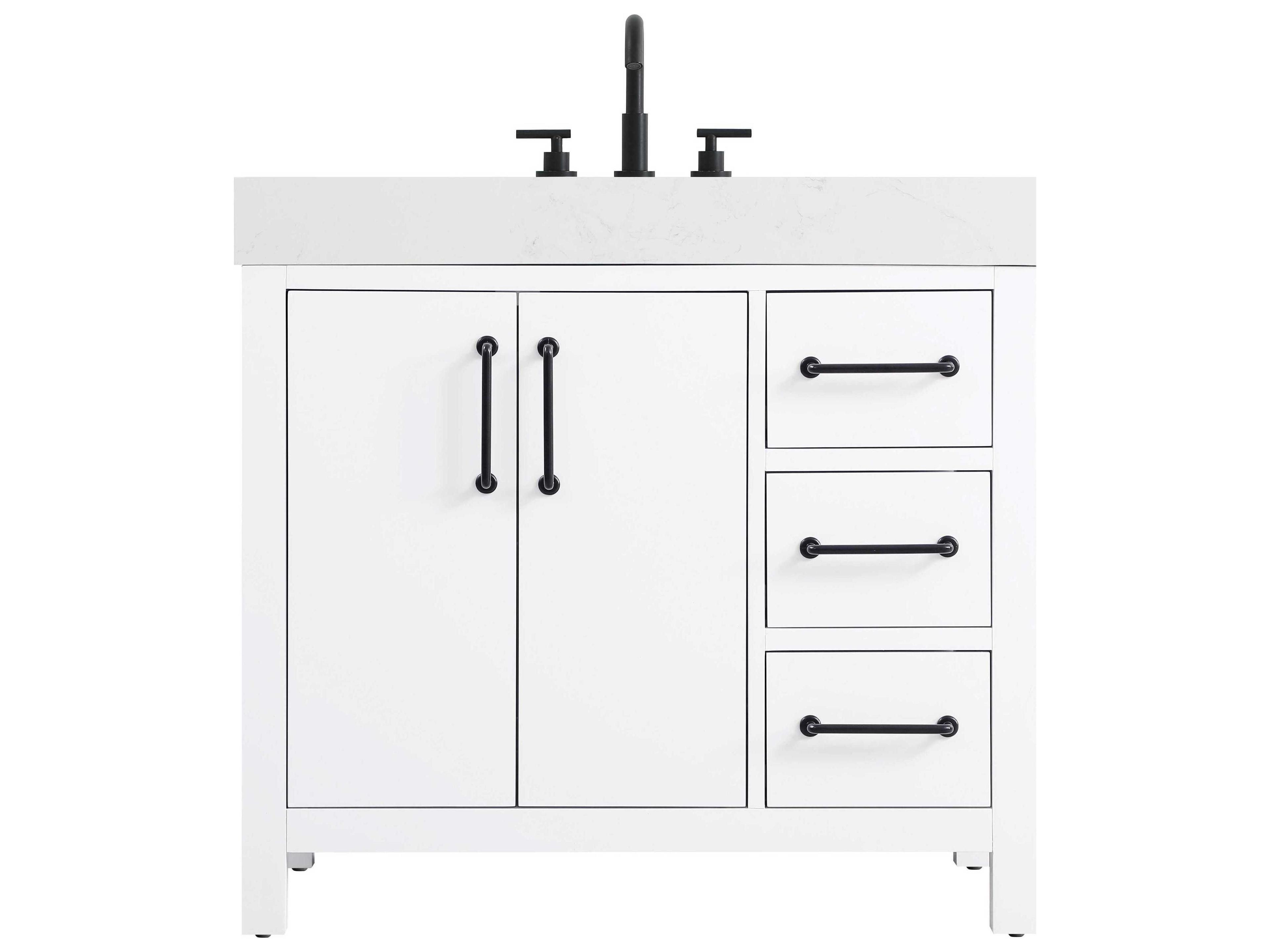 Elegant Lighting Nathan White Vanity