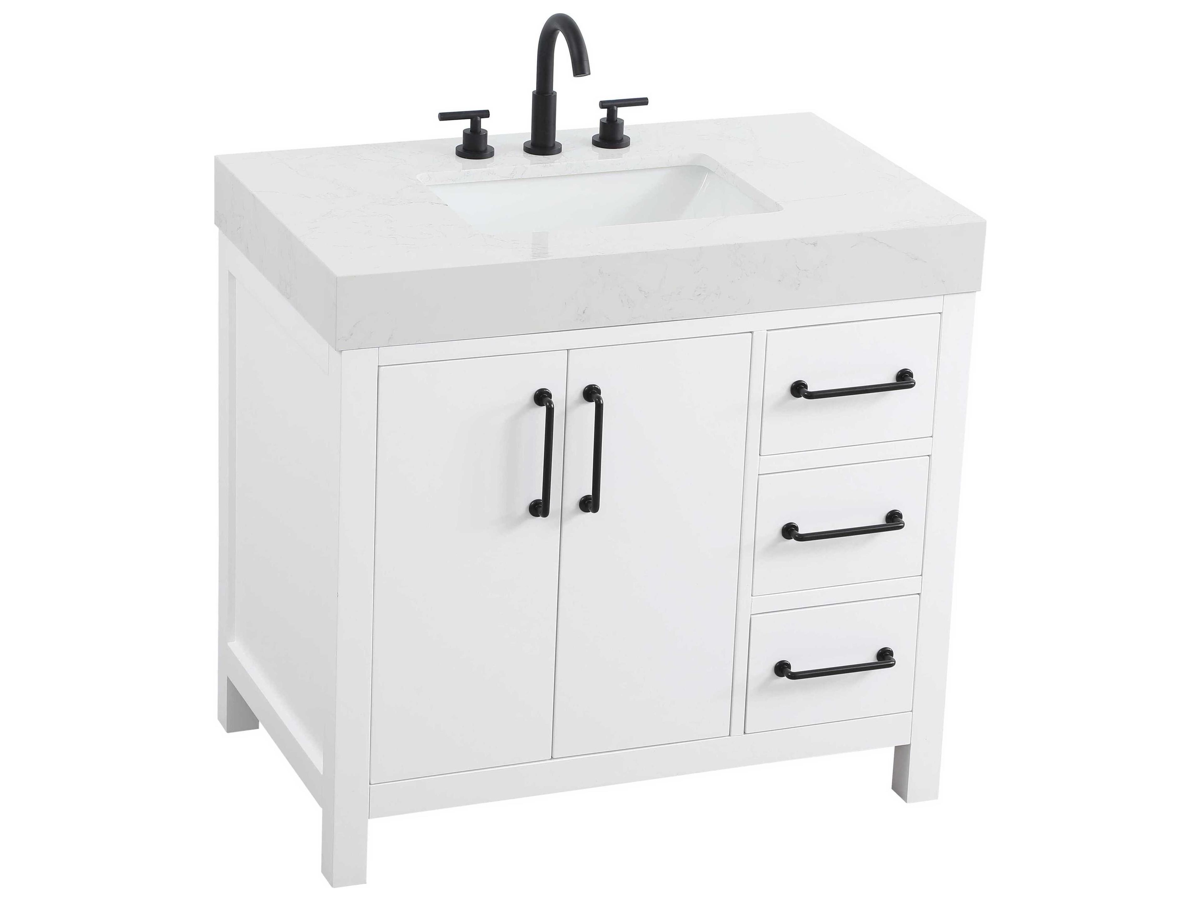 Elegant Lighting Nathan White Vanity