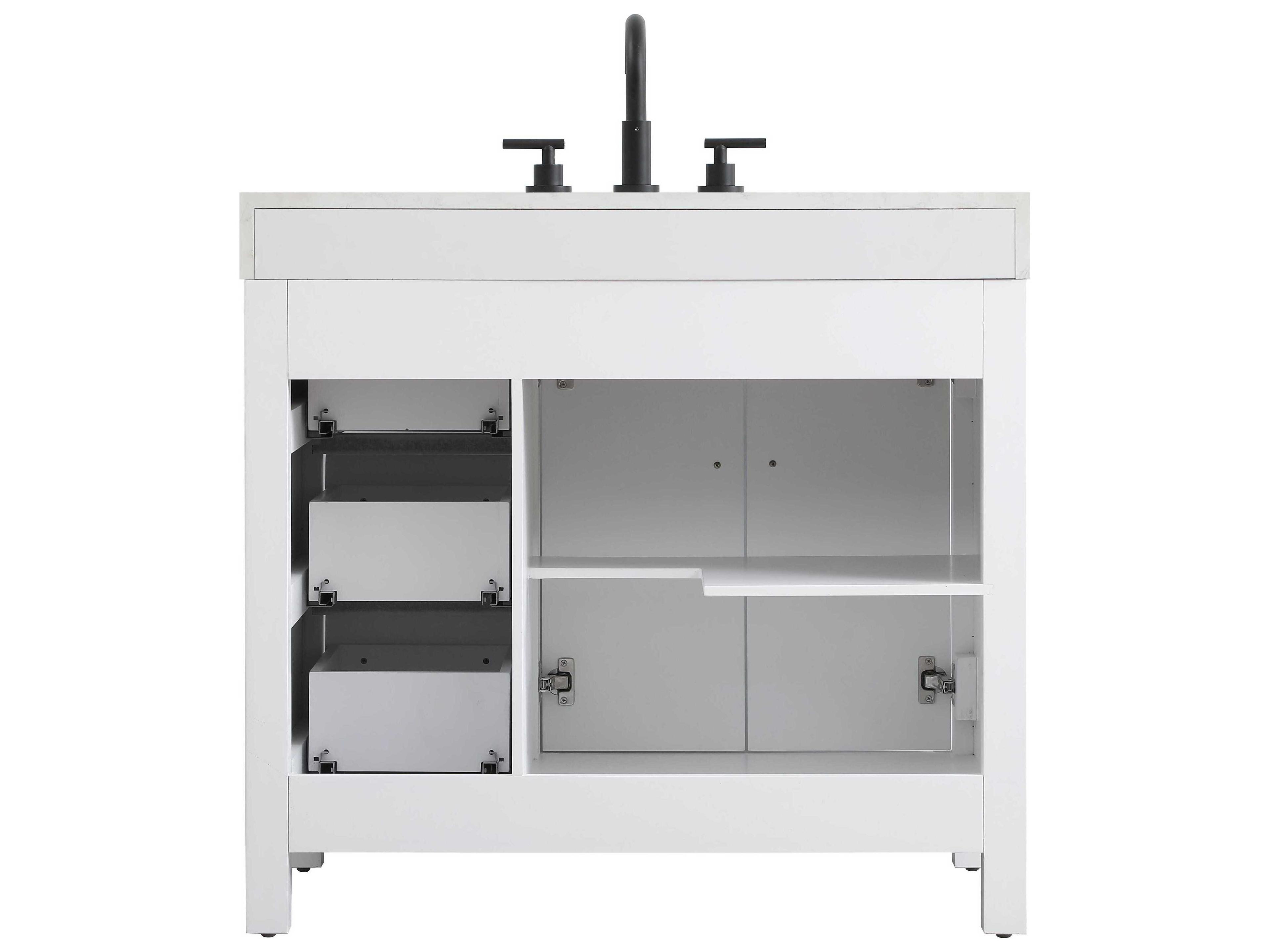 Elegant Lighting Nathan White Vanity