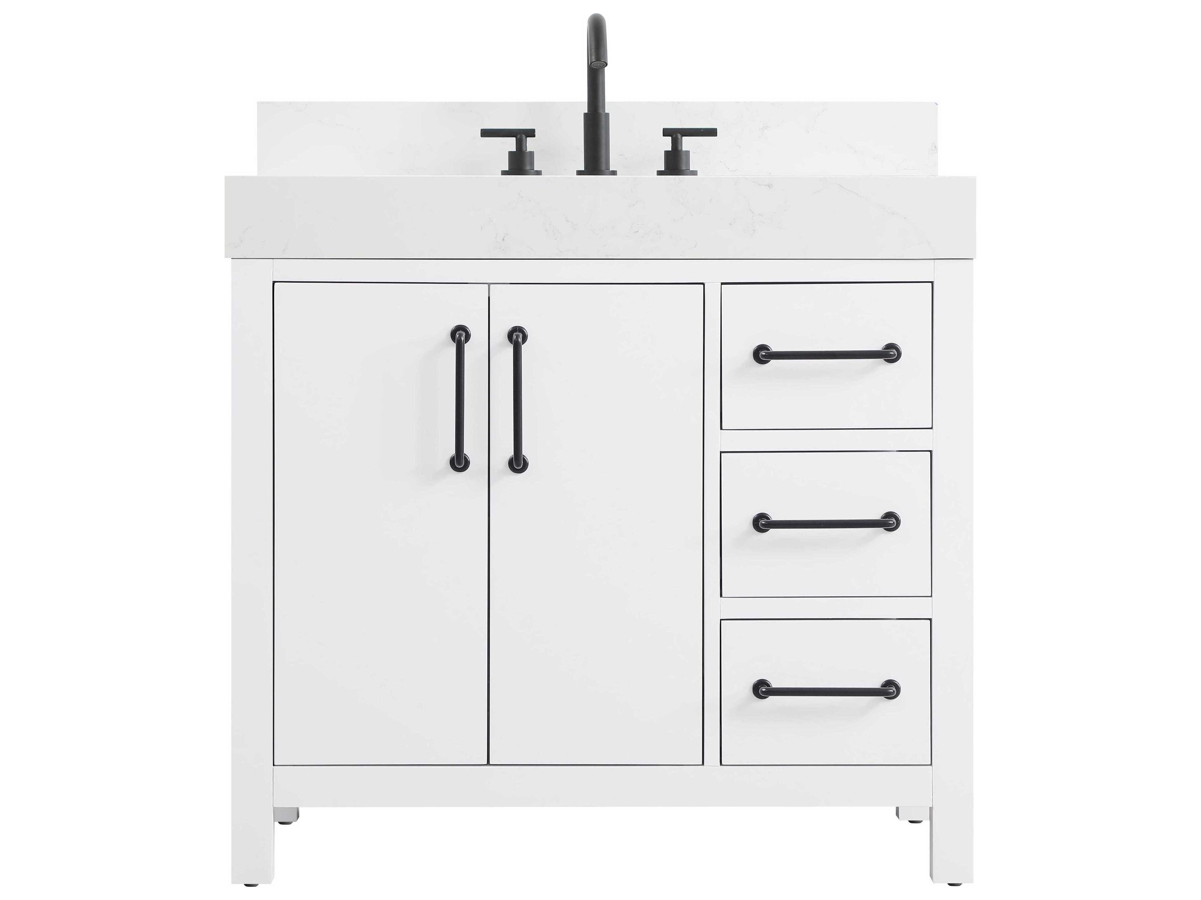 Elegant Lighting Nathan White Vanity