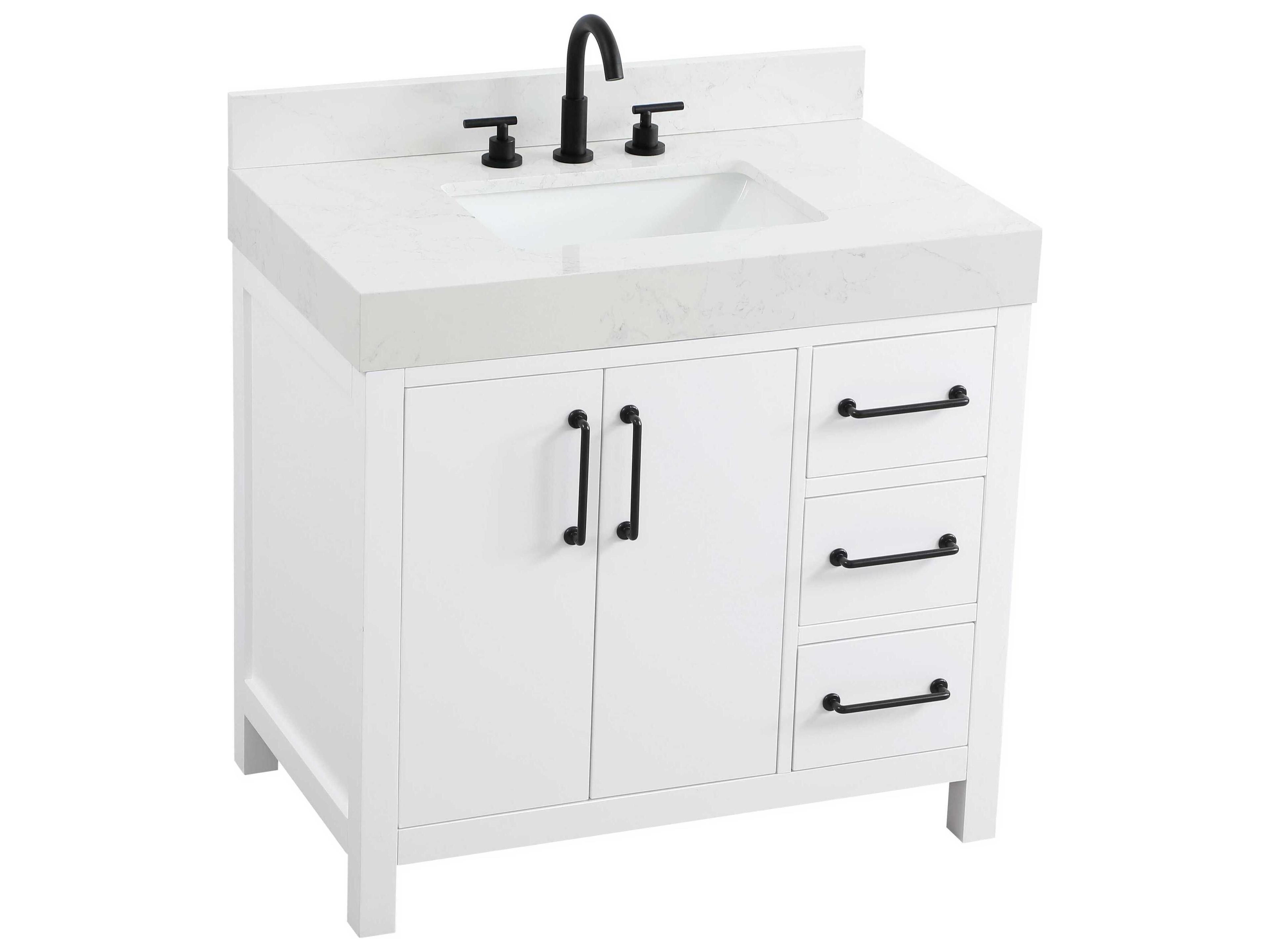 Elegant Lighting Nathan White Vanity