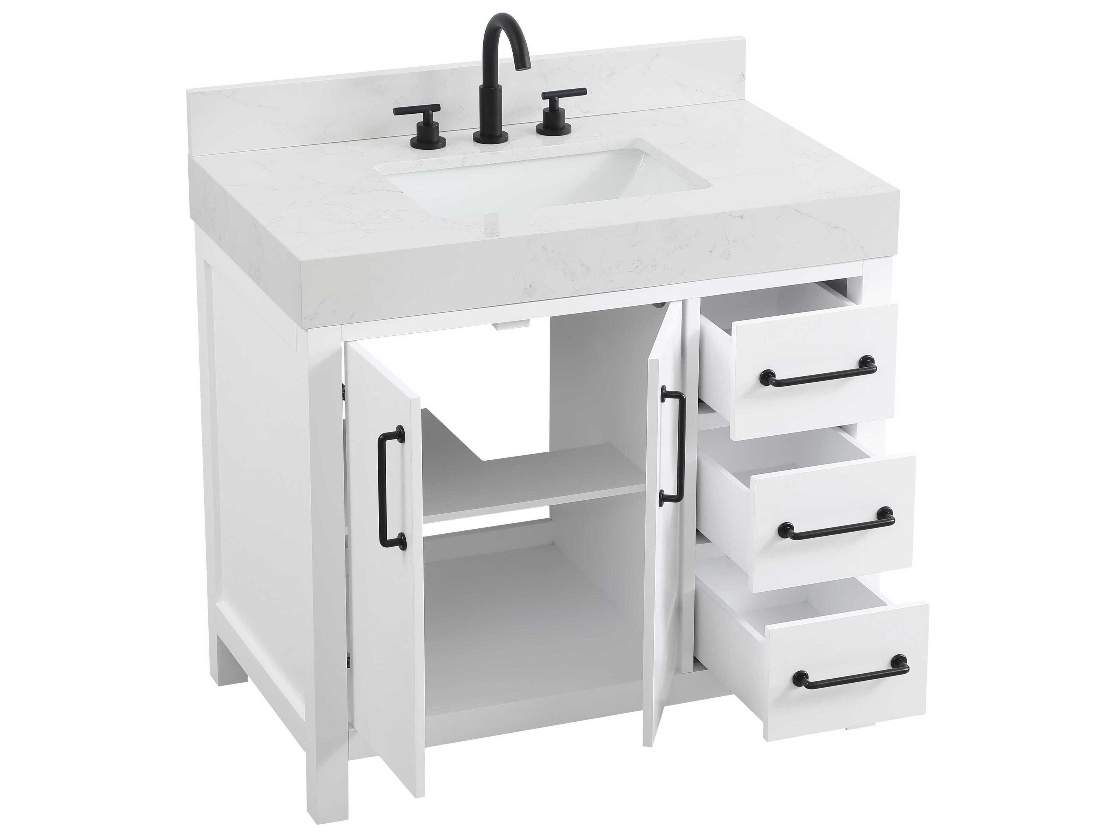 Elegant Lighting Nathan White Vanity