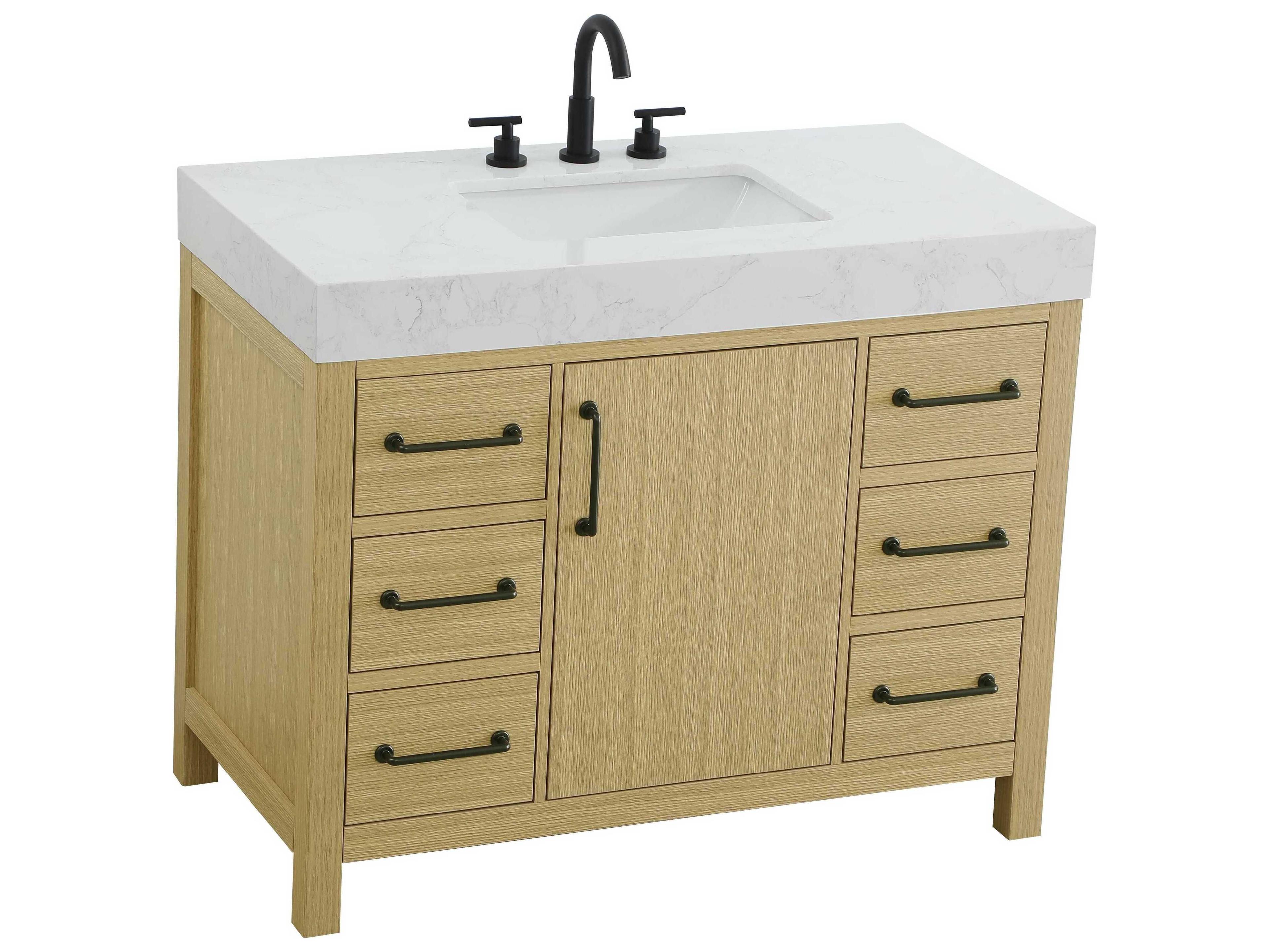 Elegant Lighting Nathan Honey Brown Vanity