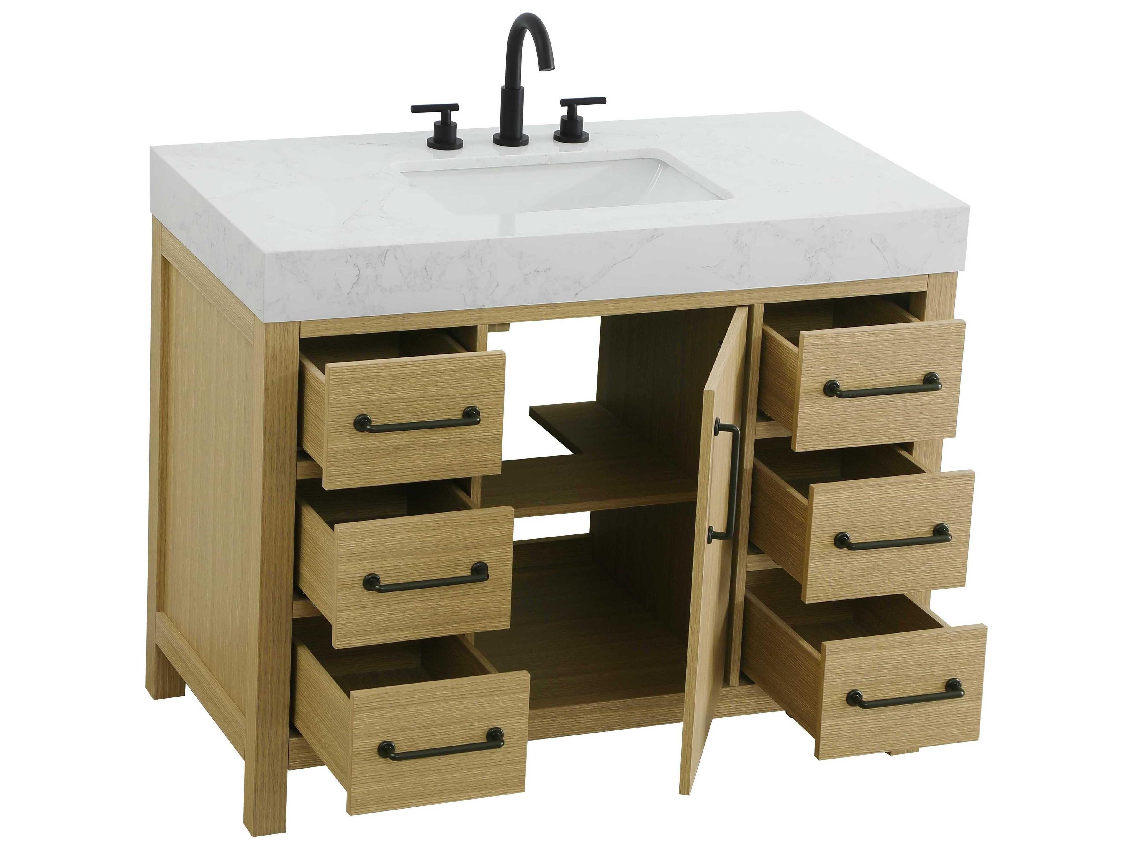 Elegant Lighting Nathan Honey Brown Vanity