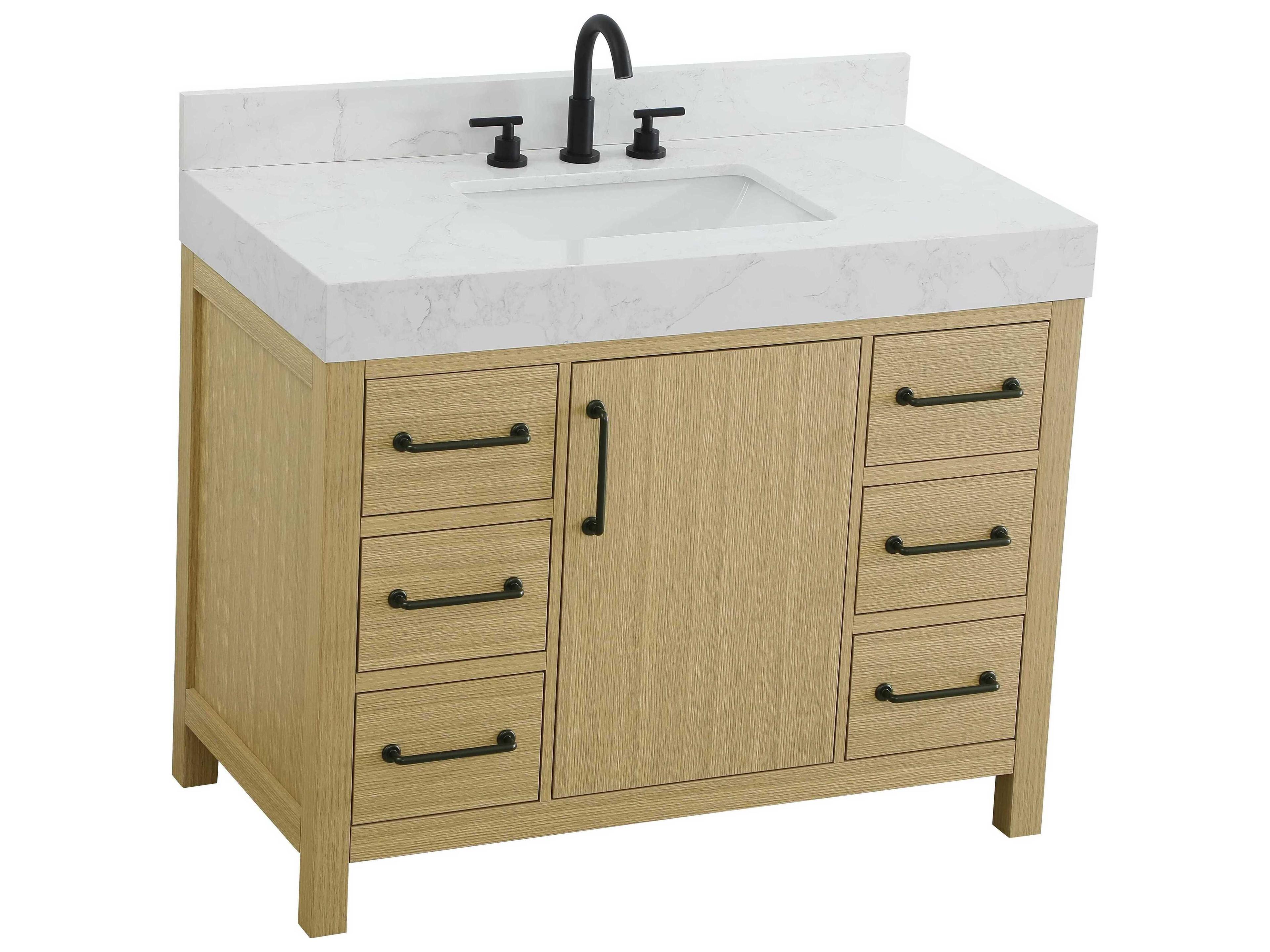 Elegant Lighting Nathan Honey Brown Vanity