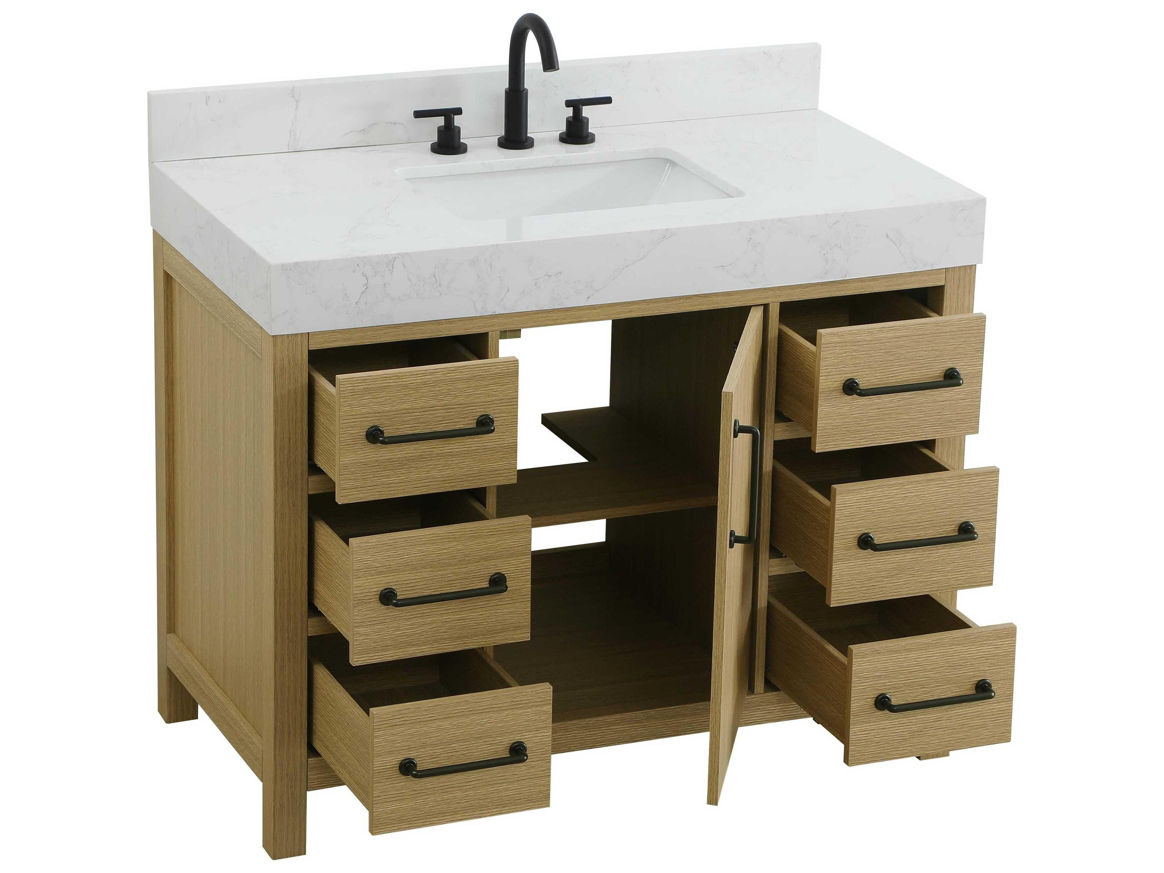 Elegant Lighting Nathan Honey Brown Vanity