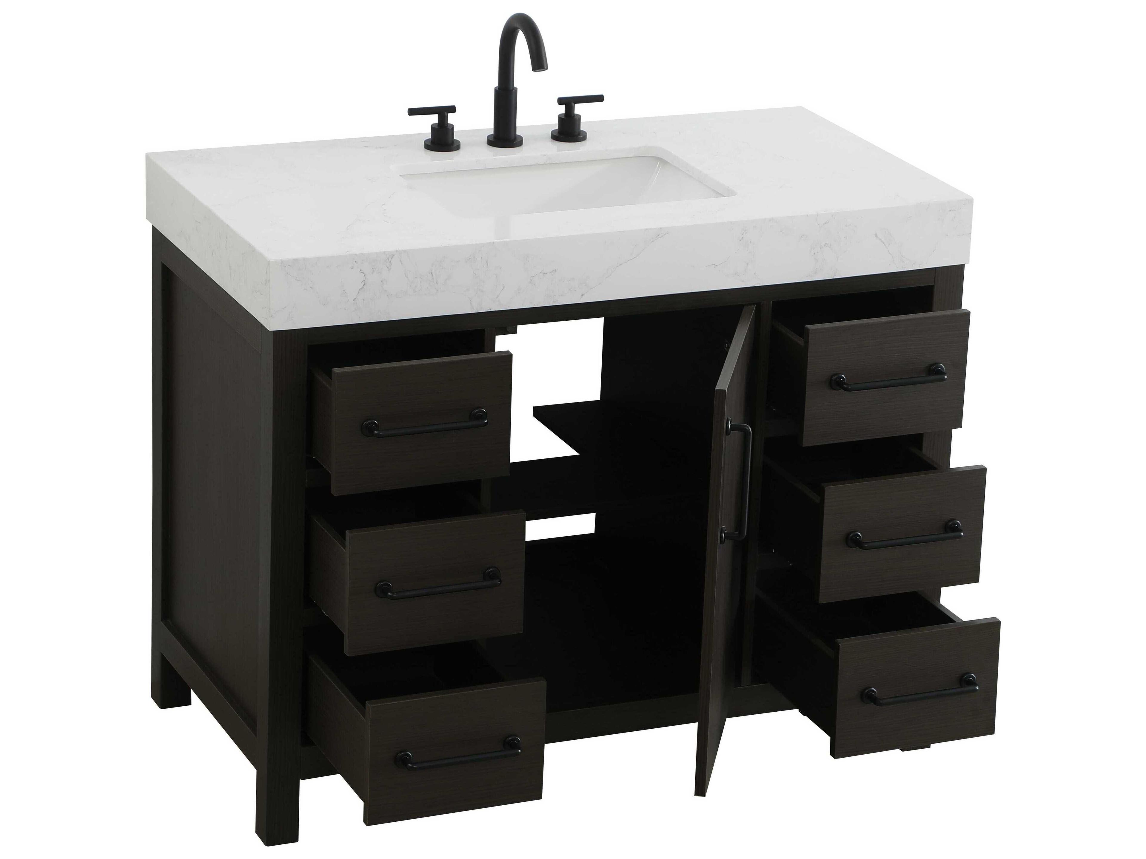 Elegant Lighting Nathan Mocha Brown Vanity