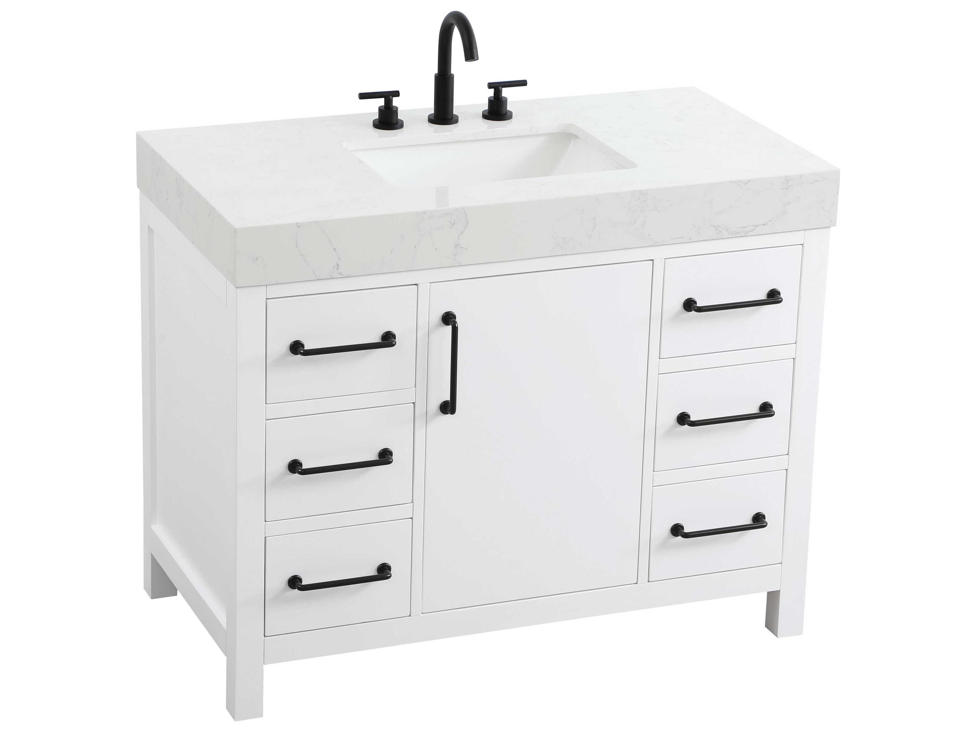 Elegant Lighting Nathan White Vanity