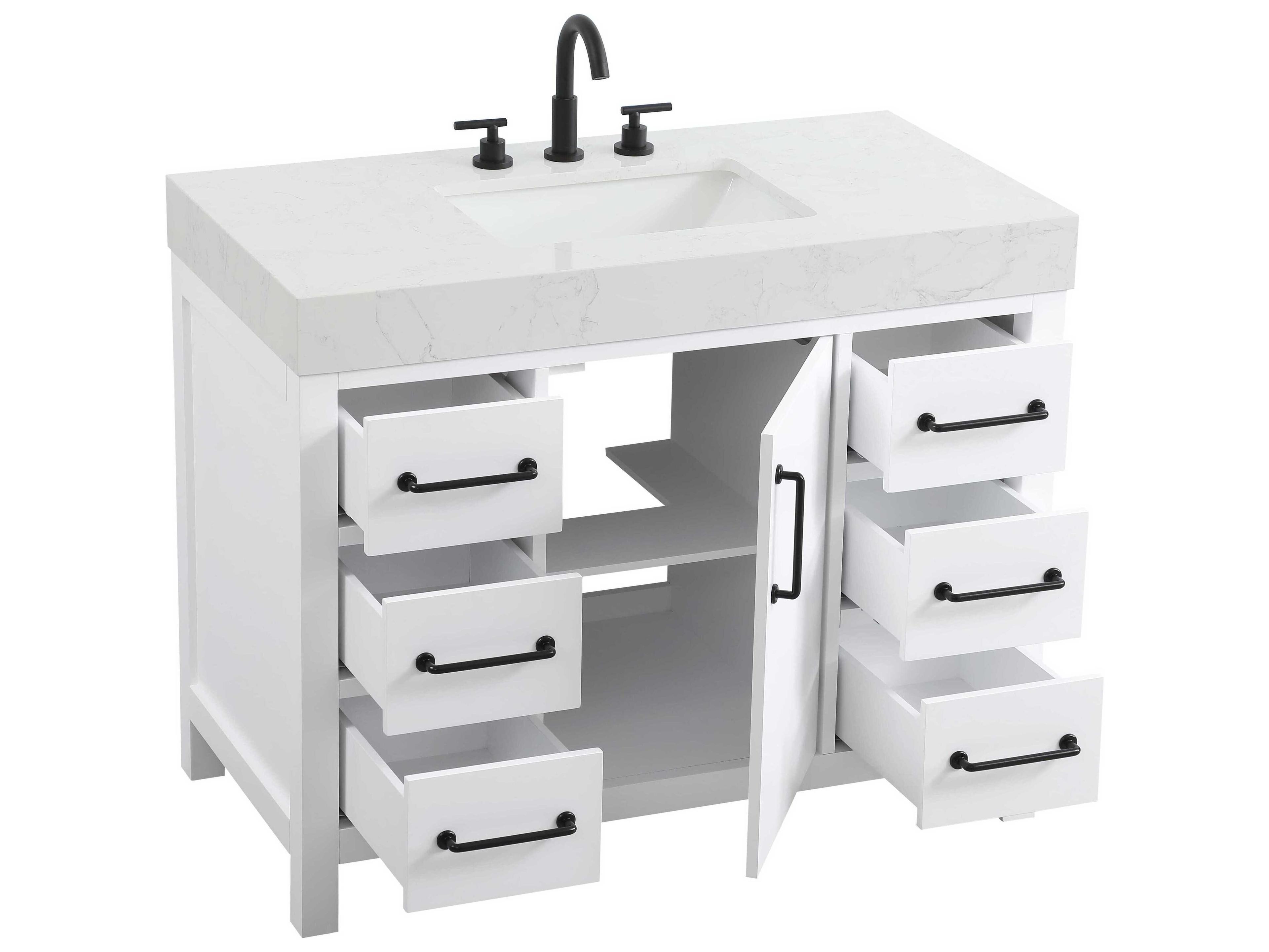 Elegant Lighting Nathan White Vanity