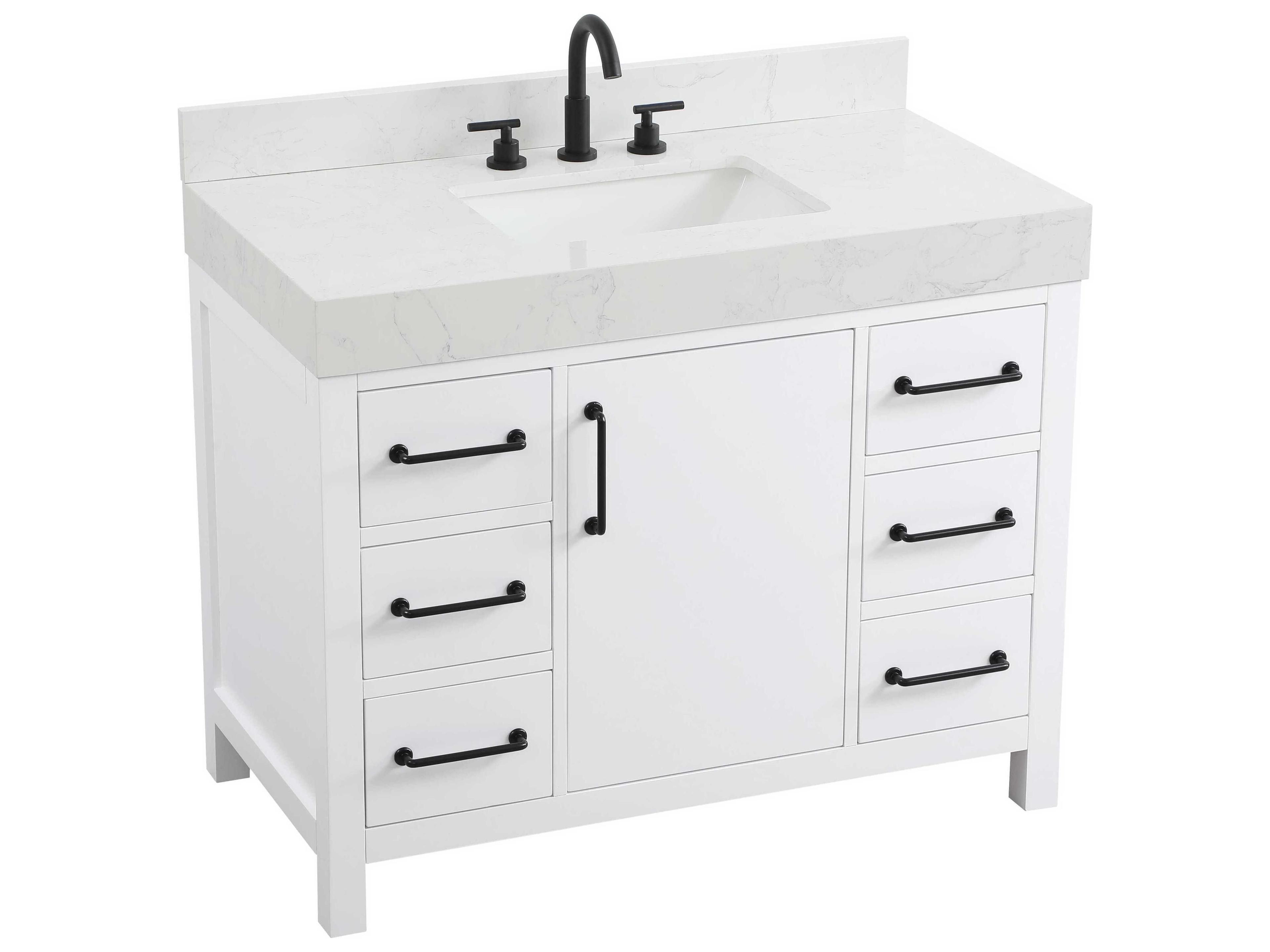 Elegant Lighting Nathan White Vanity