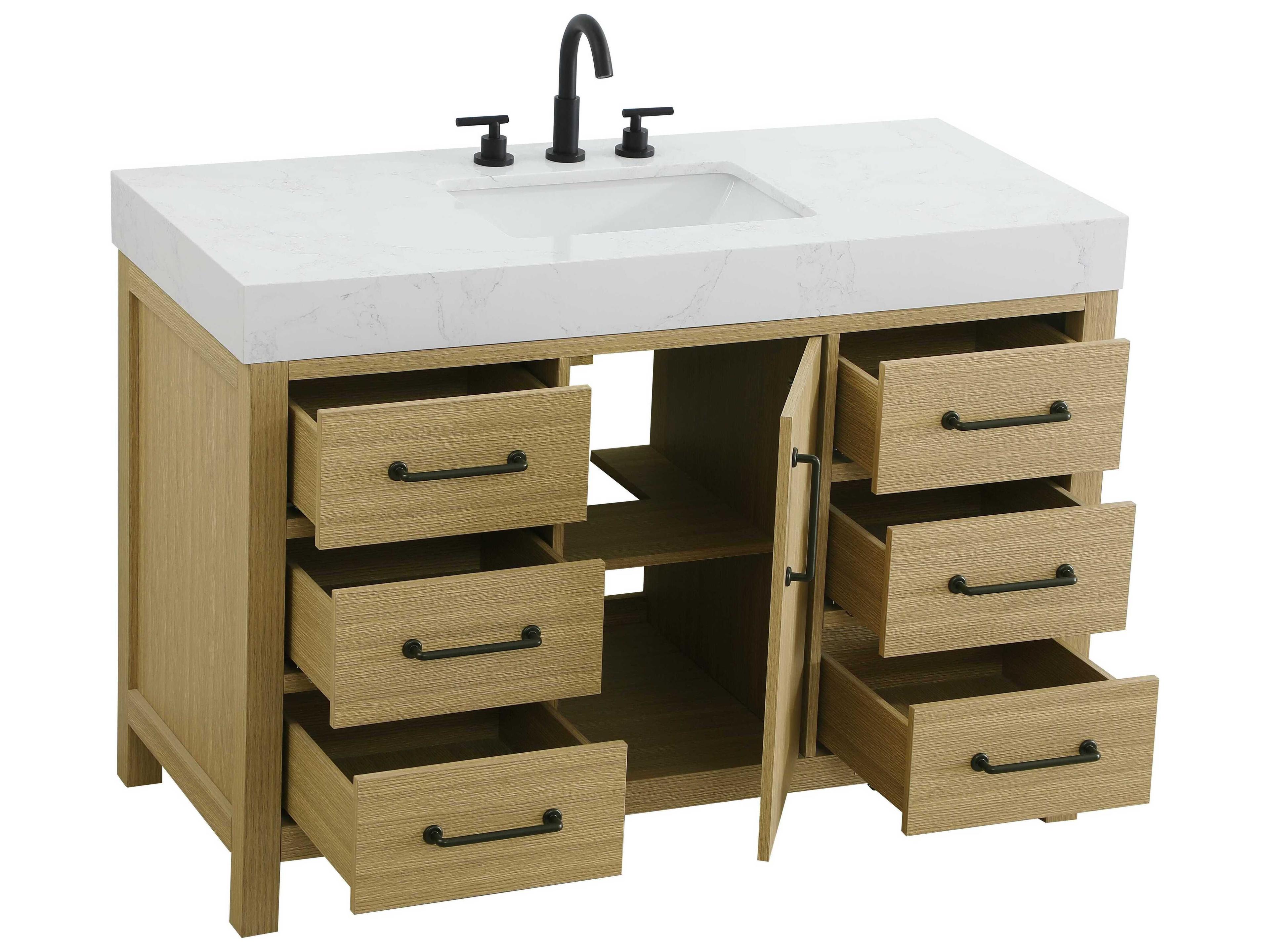 Elegant Lighting Nathan Honey Brown Vanity