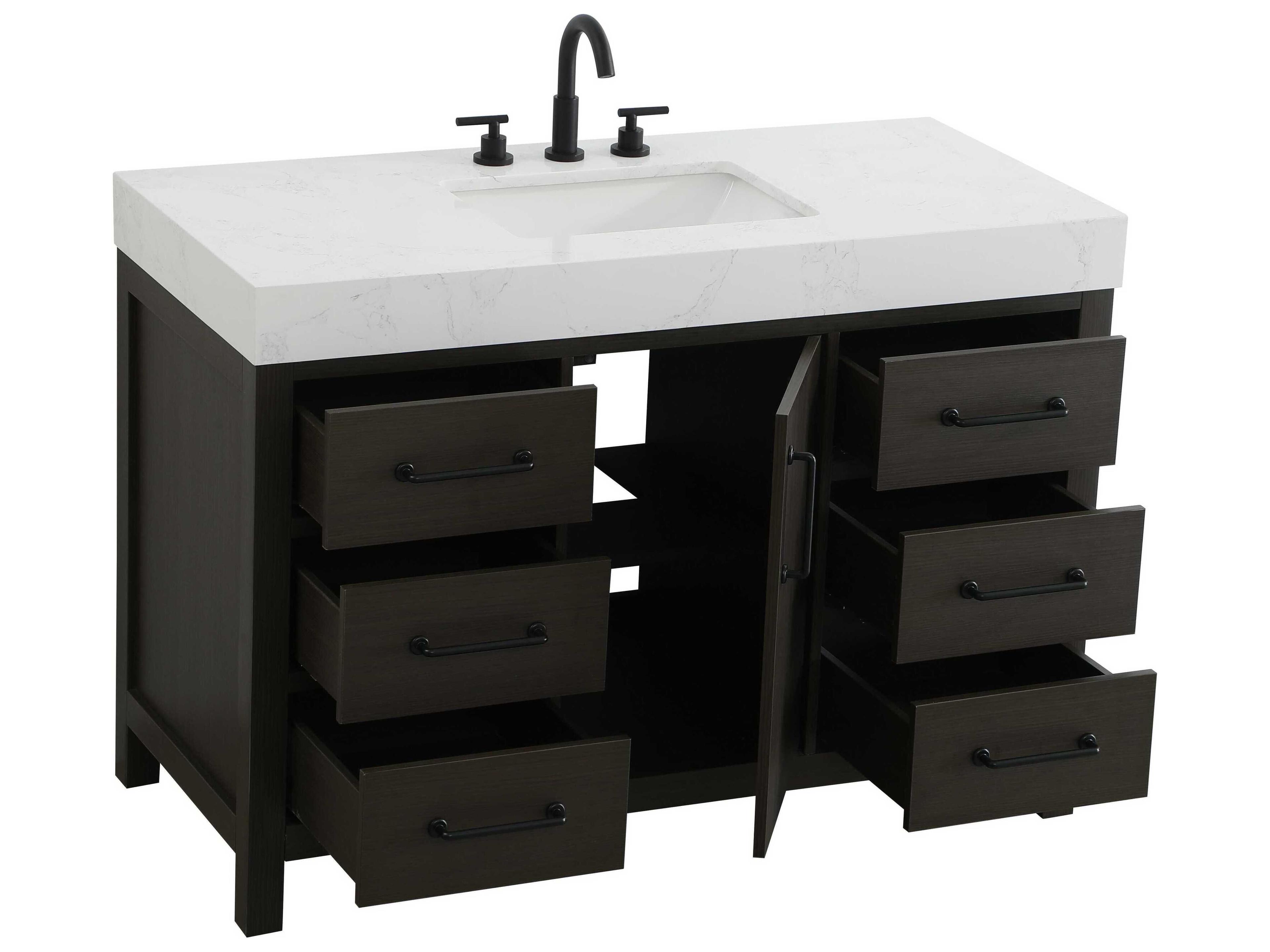 Elegant Lighting Nathan Mocha Brown Vanity