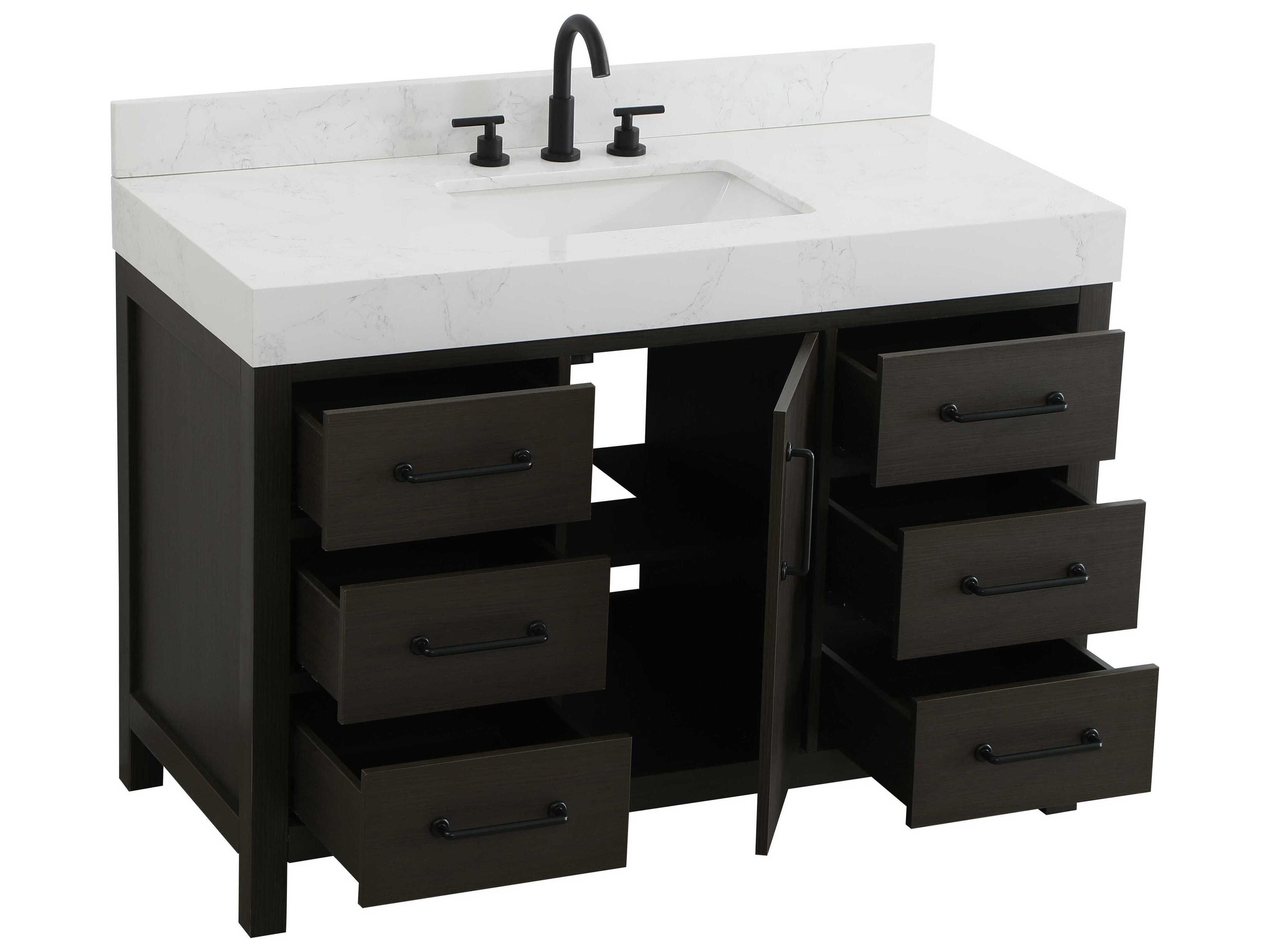 Elegant Lighting Nathan Mocha Brown Vanity
