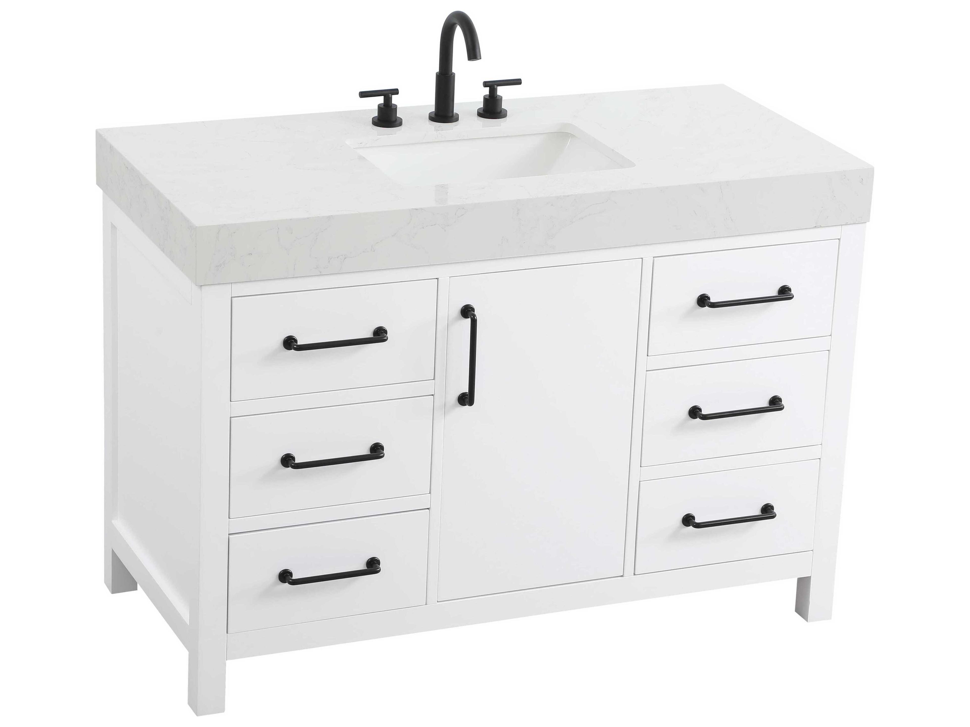 Elegant Lighting Nathan White Vanity