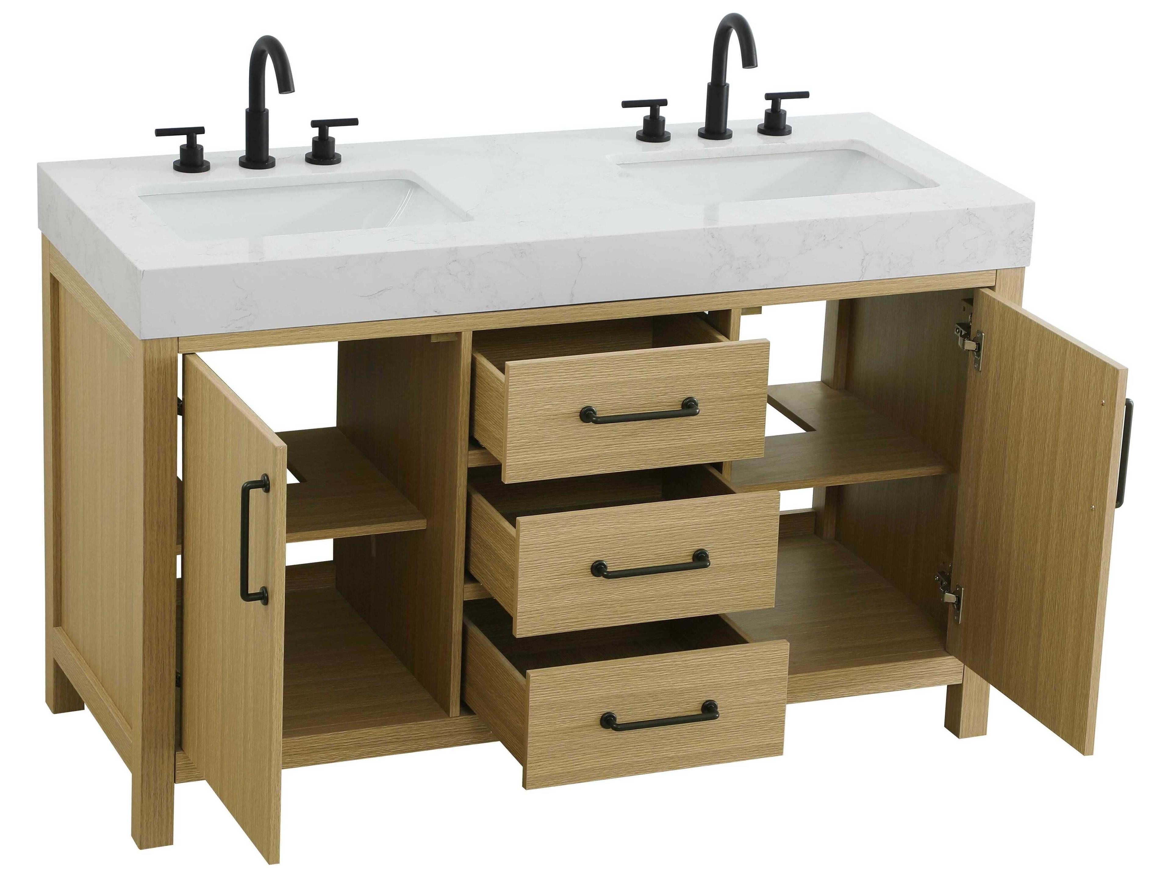 Elegant Lighting Nathan Honey Brown Vanity