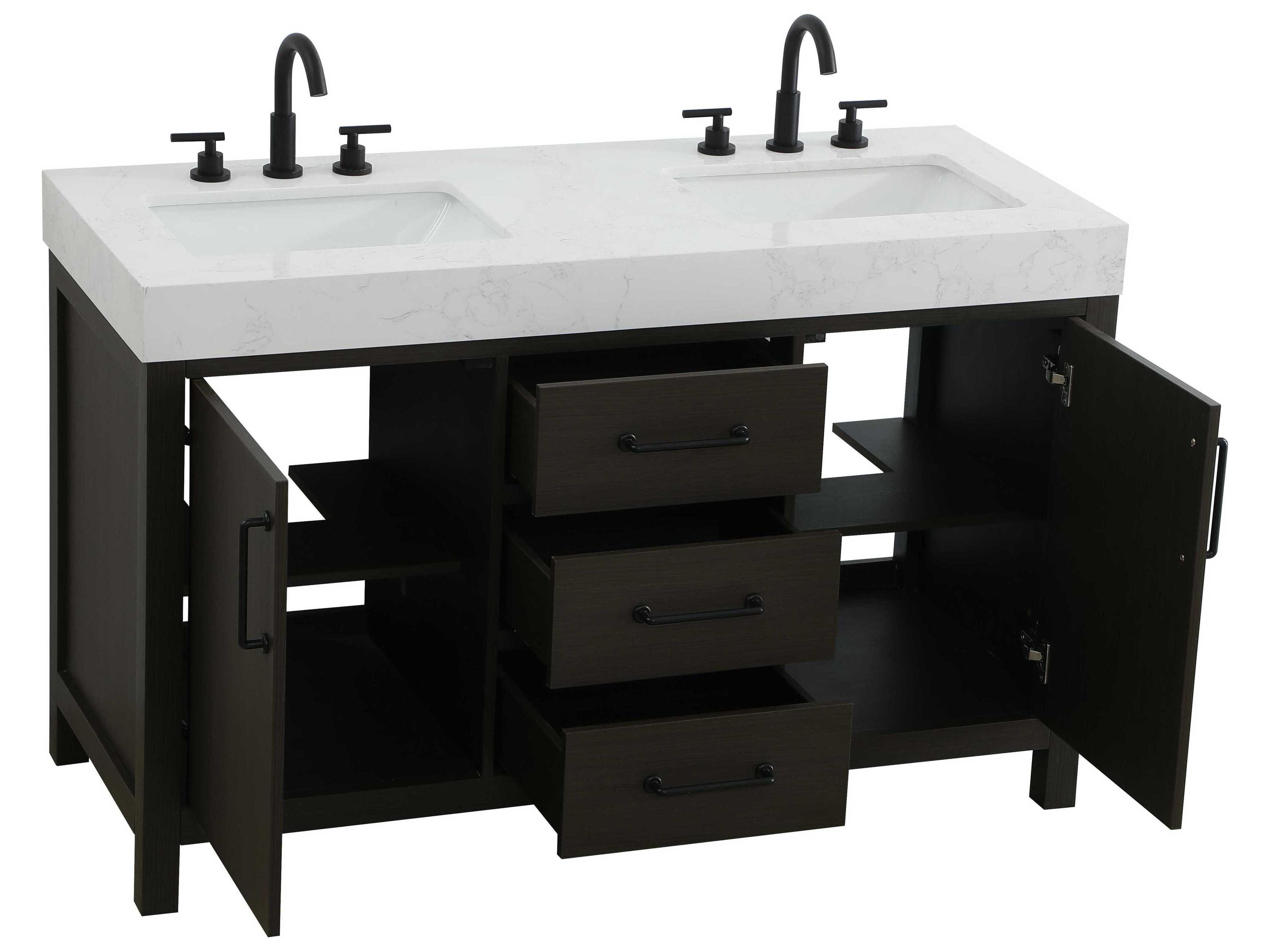 Elegant Lighting Nathan Mocha Brown Vanity