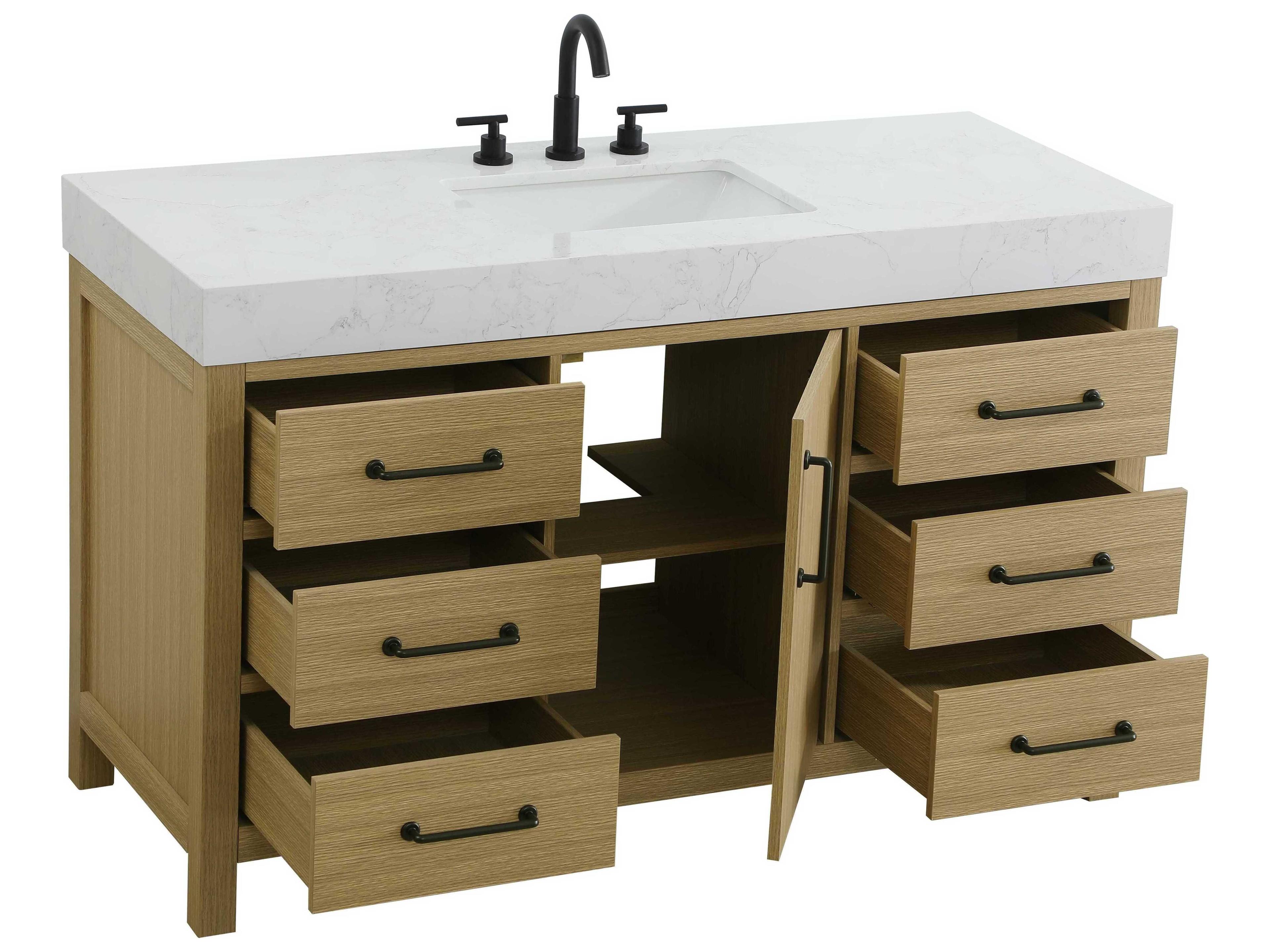 Elegant Lighting Nathan Honey Brown Vanity