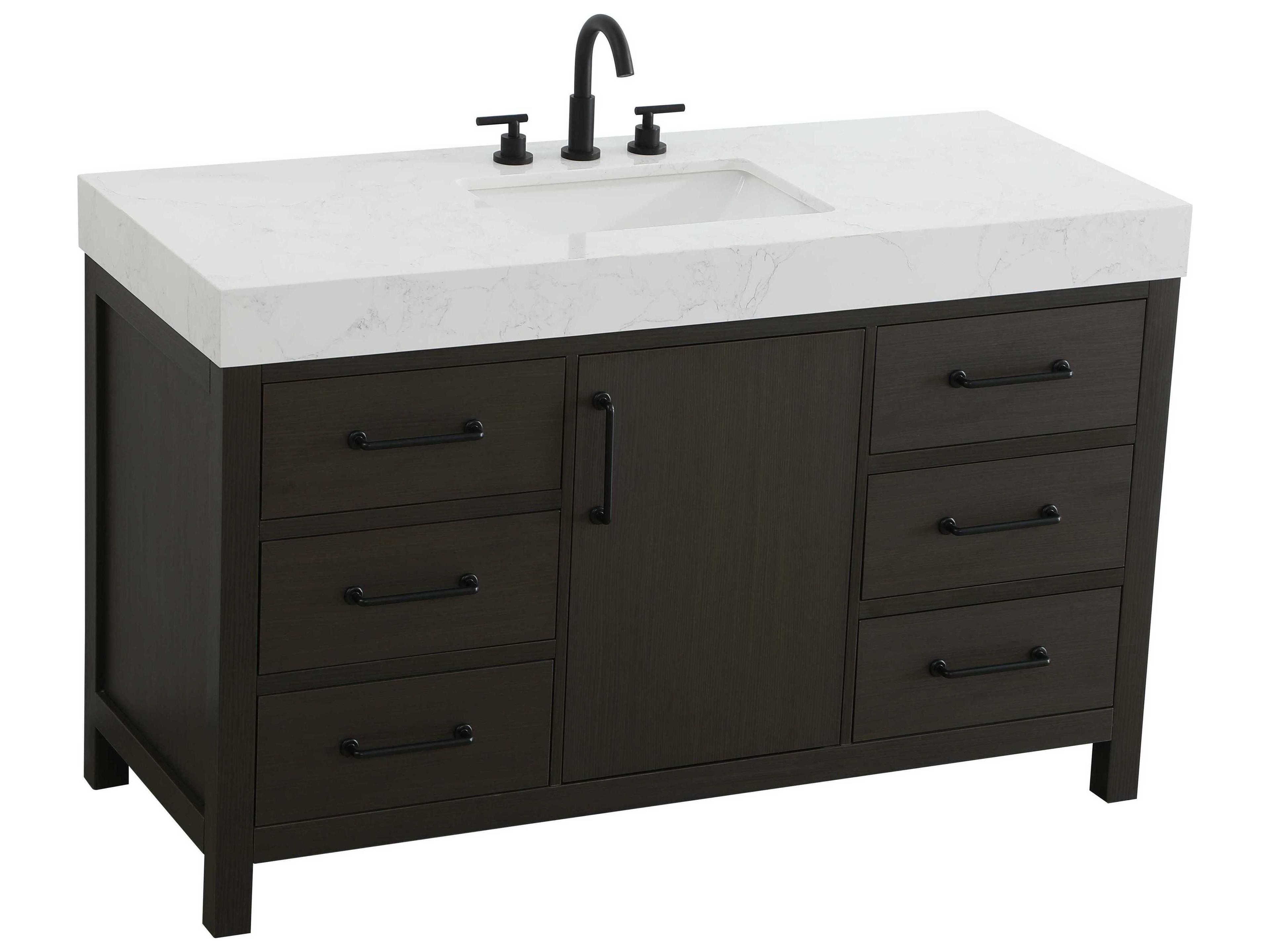 Elegant Lighting Nathan Mocha Brown Vanity