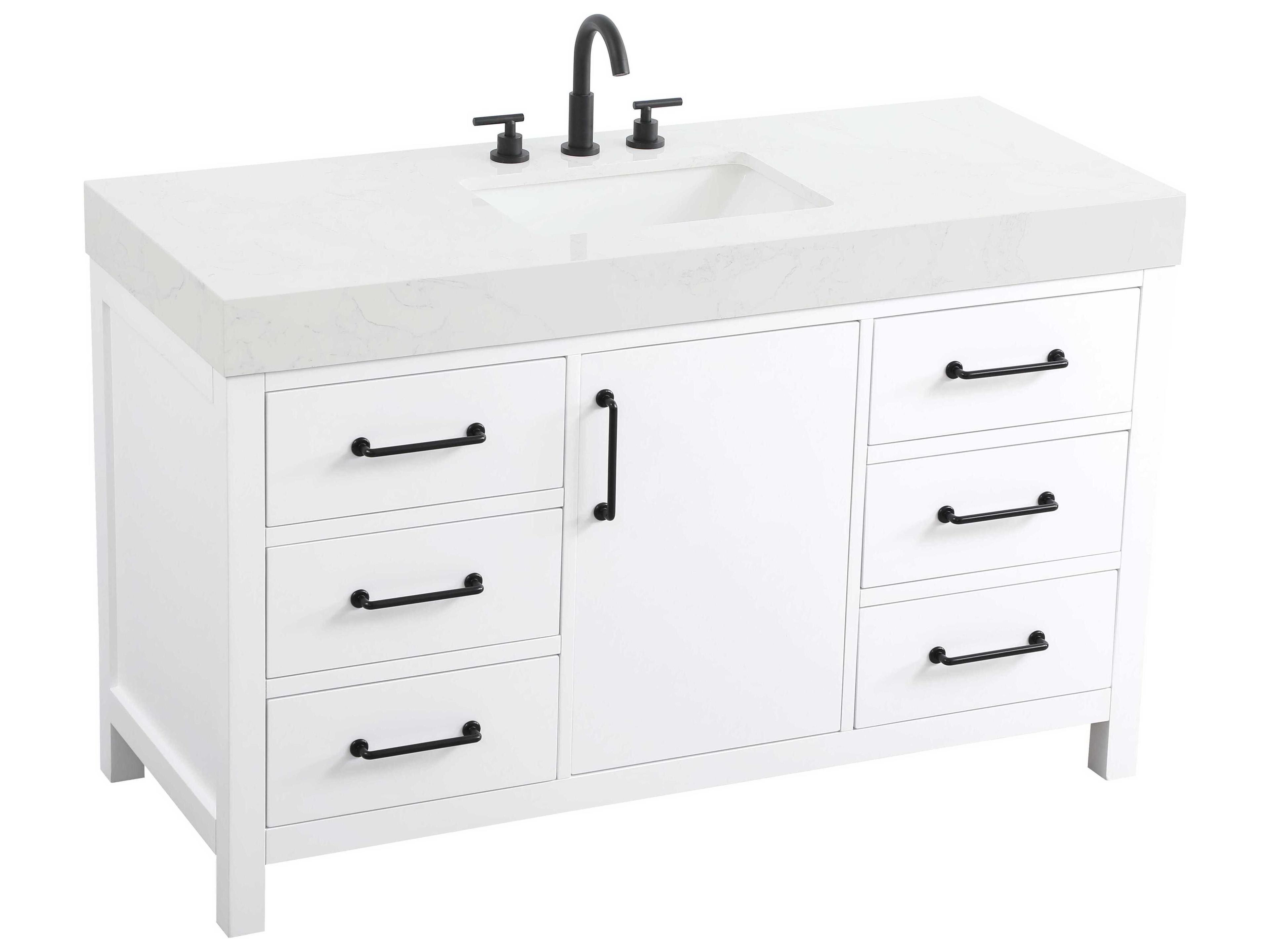 Elegant Lighting Nathan White Vanity