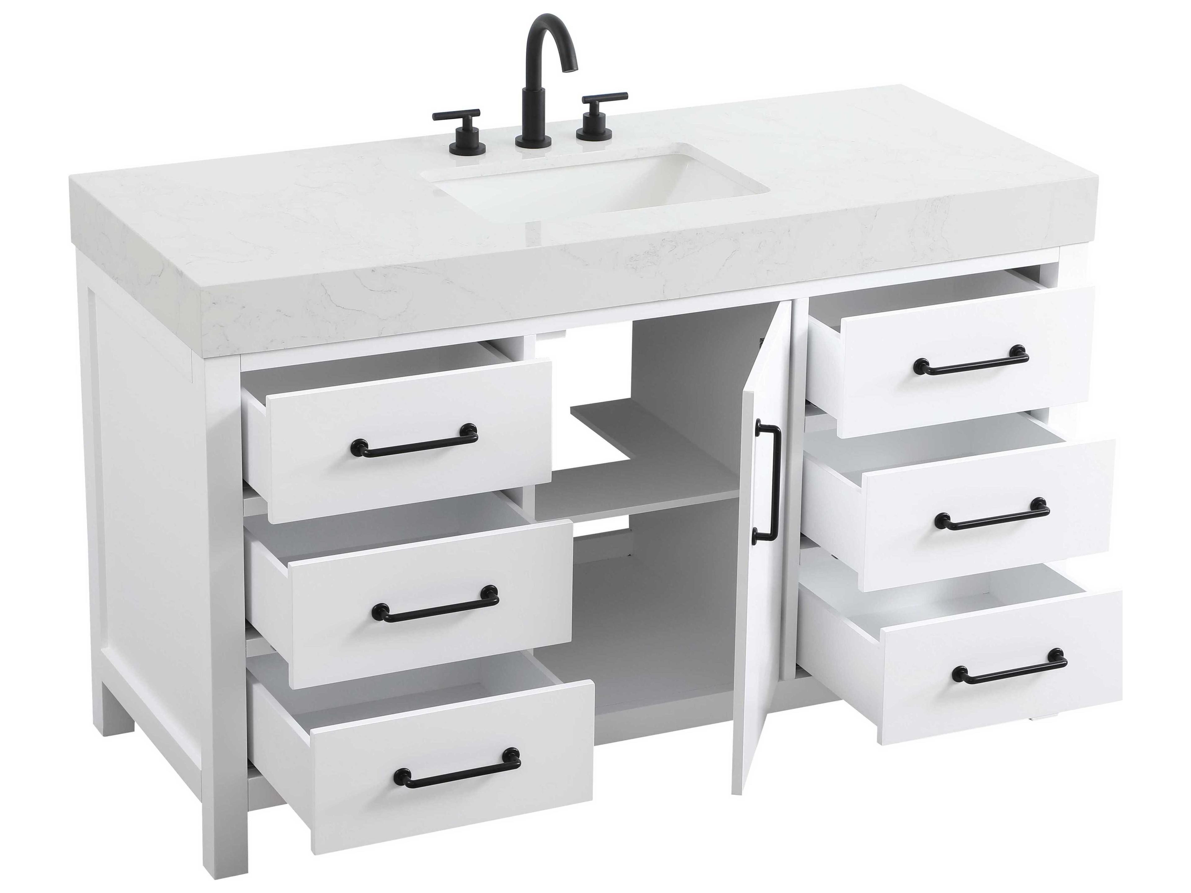 Elegant Lighting Nathan White Vanity