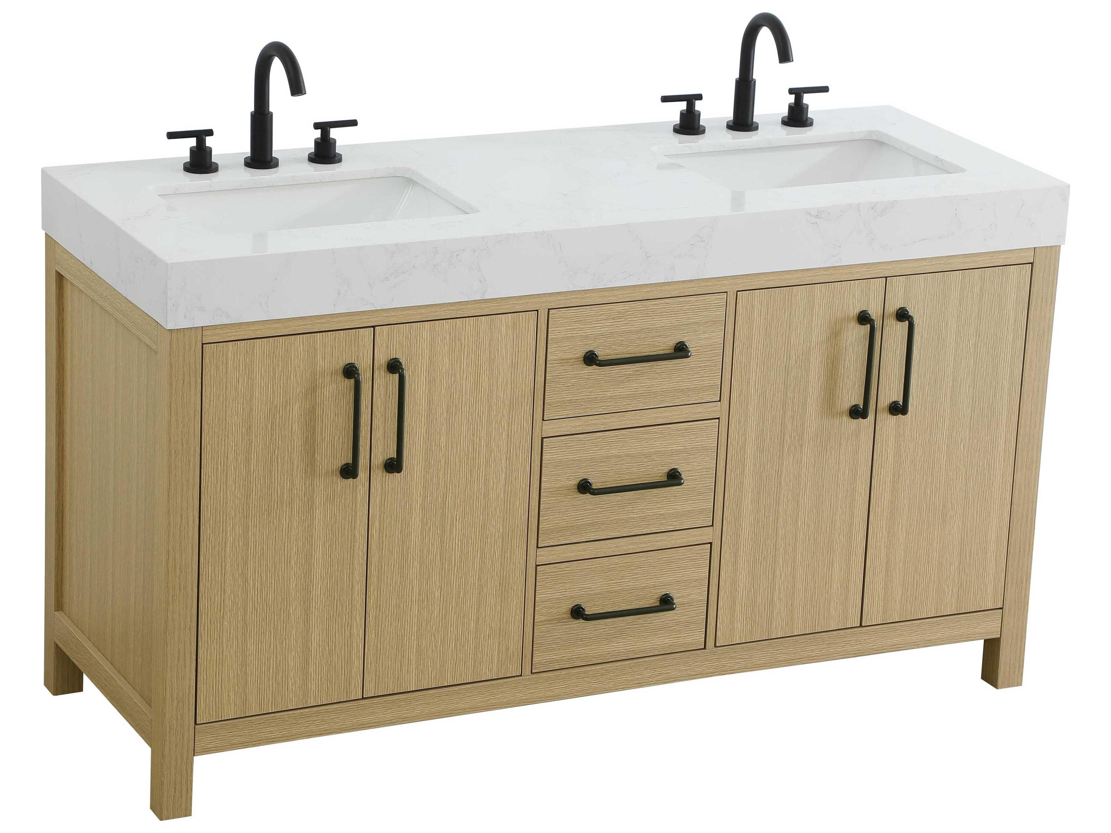 Elegant Lighting Nathan Honey Brown Vanity