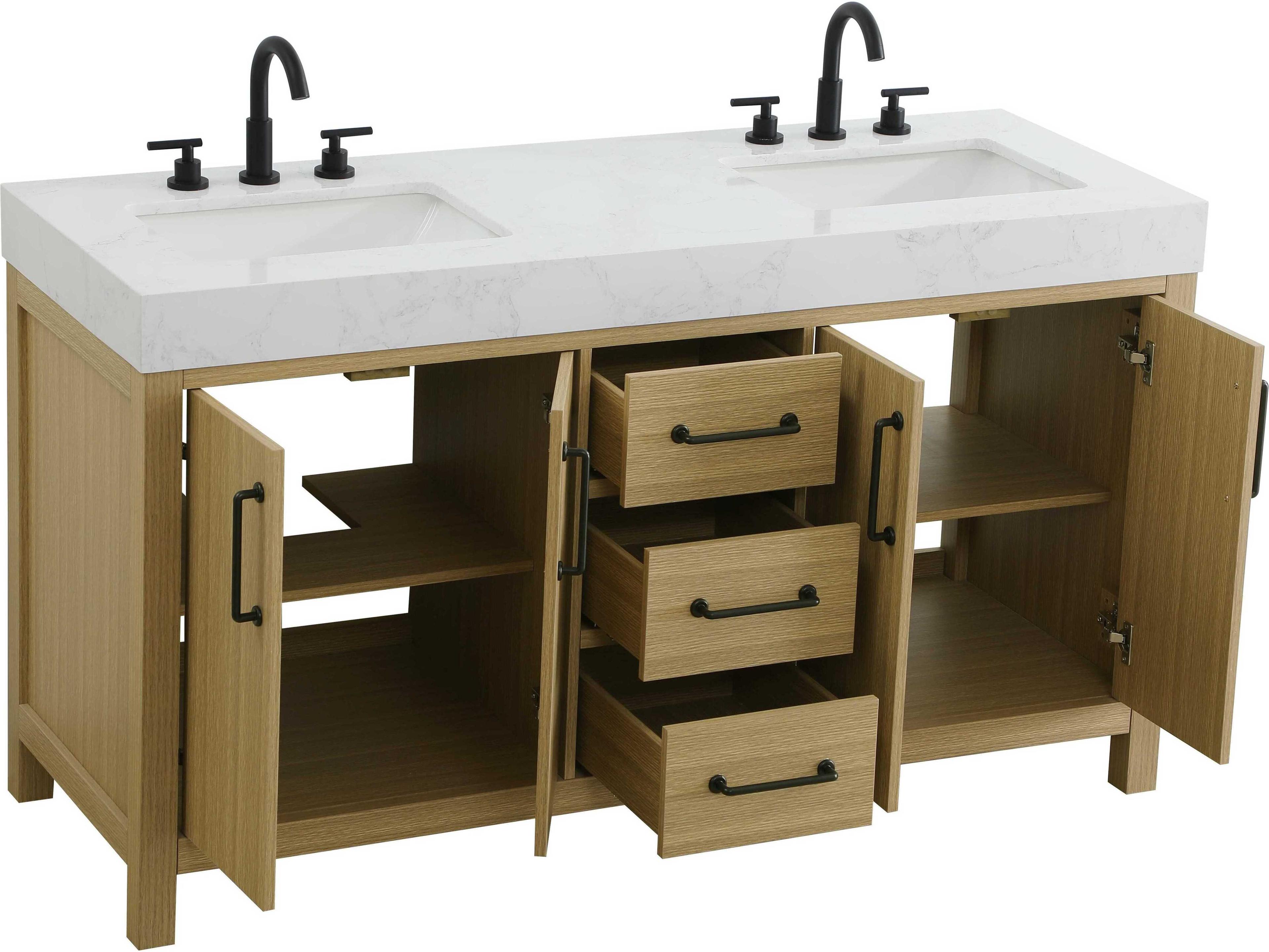 Elegant Lighting Nathan Honey Brown Vanity