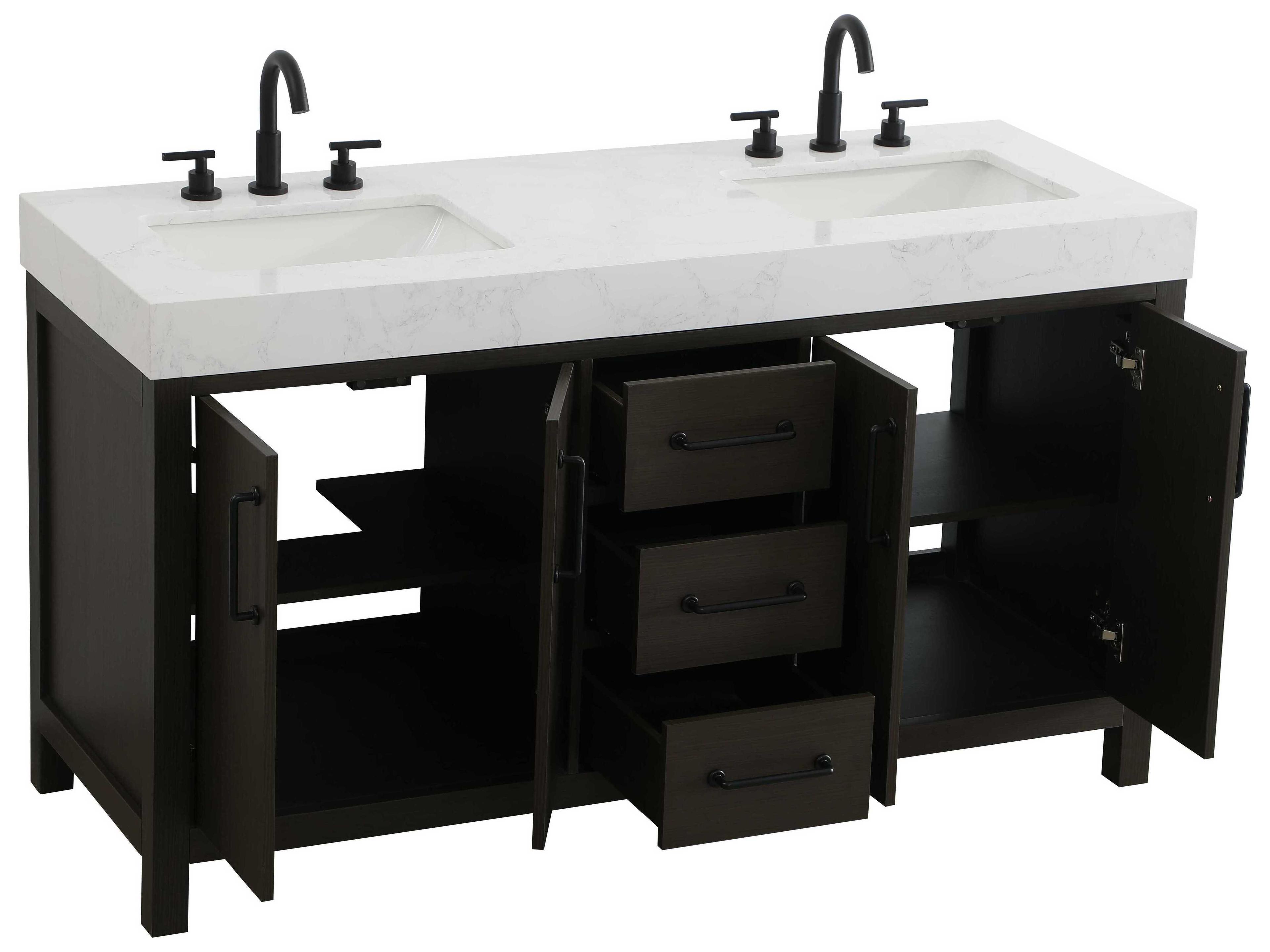 Elegant Lighting Nathan Mocha Brown Vanity