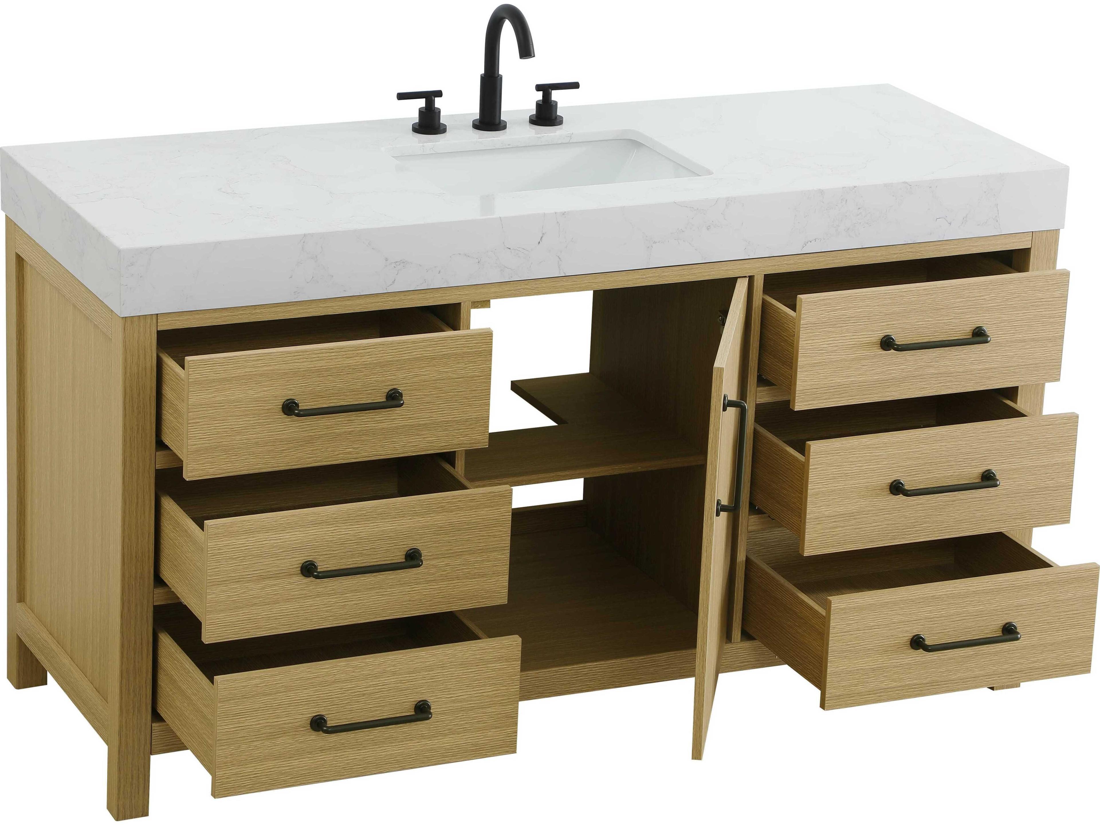 Elegant Lighting Nathan Honey Brown Vanity